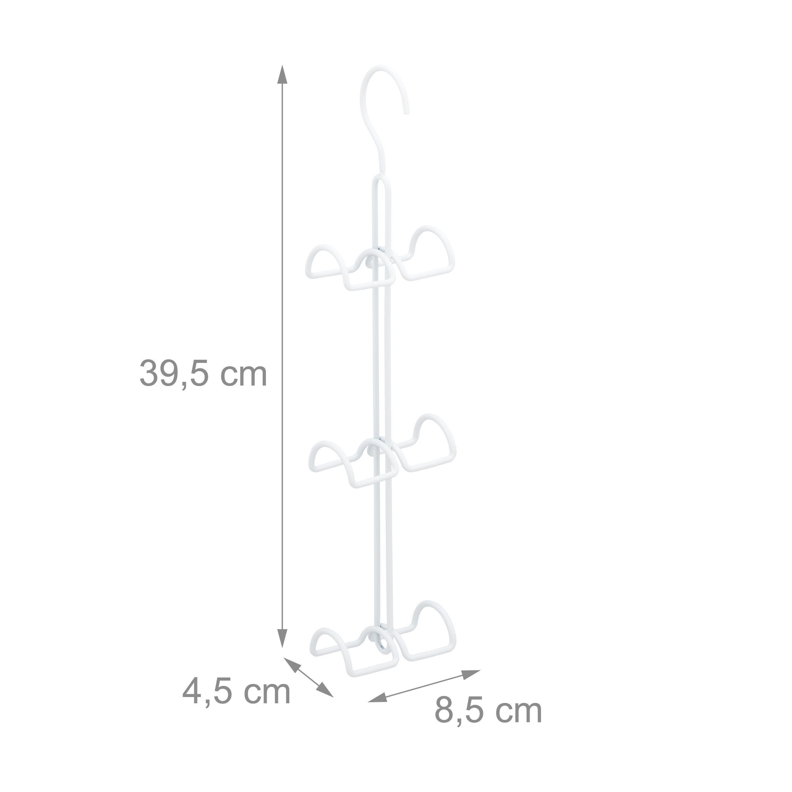 relaxdays Kleiderbügel 1x Handtaschenbügel 6 Haken weiß