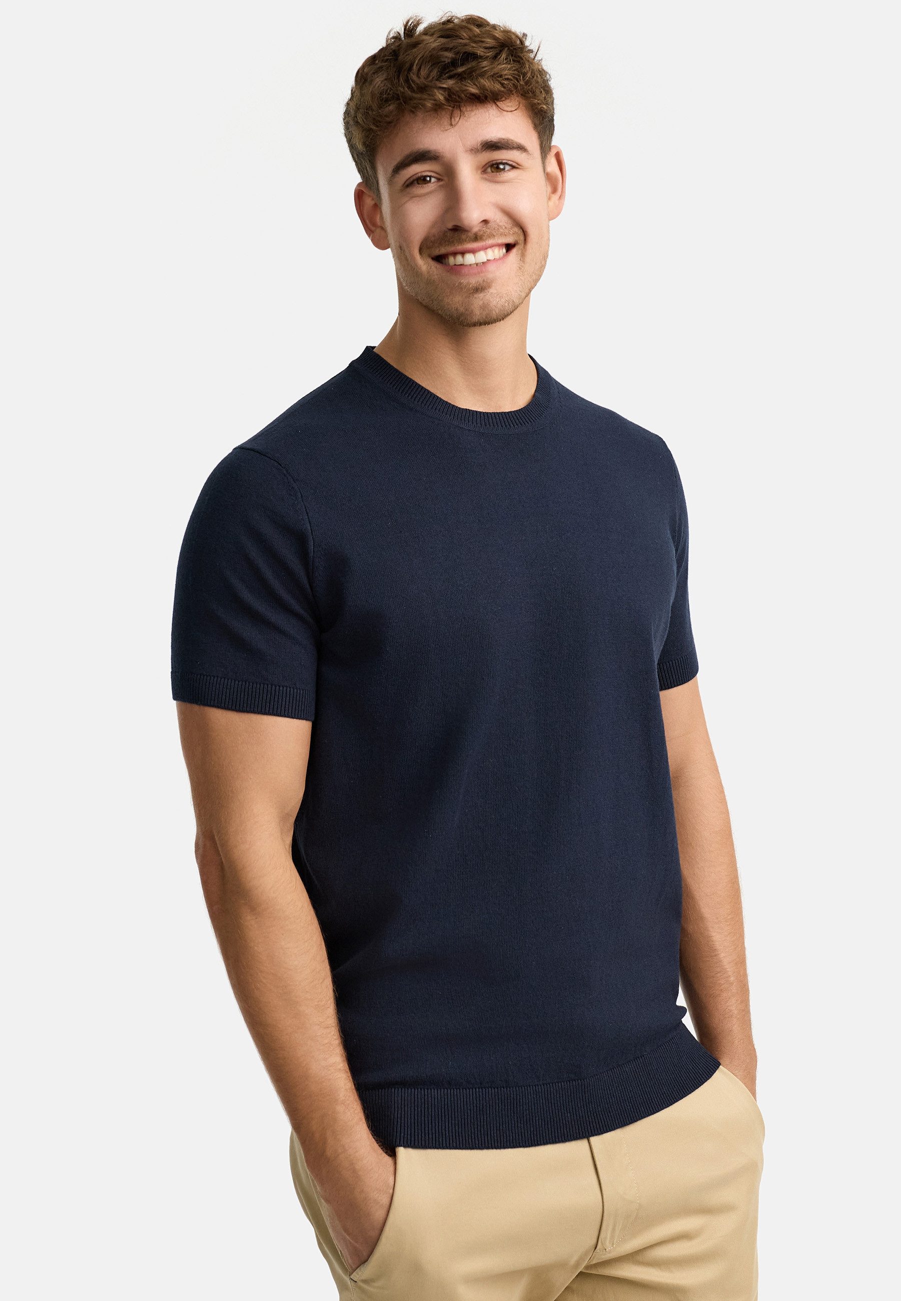 Indicode T-Shirt Herren INVasko Shirt Tee Herrenshirt T-Shirt Feinstrick mi günstig online kaufen