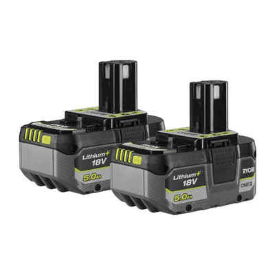 Ryobi 18 V ONE+ Doppelpack 2x 5,0Ah Akku Akku-Set (2 St), IntelliCell™ intelligente Akku-Technologie