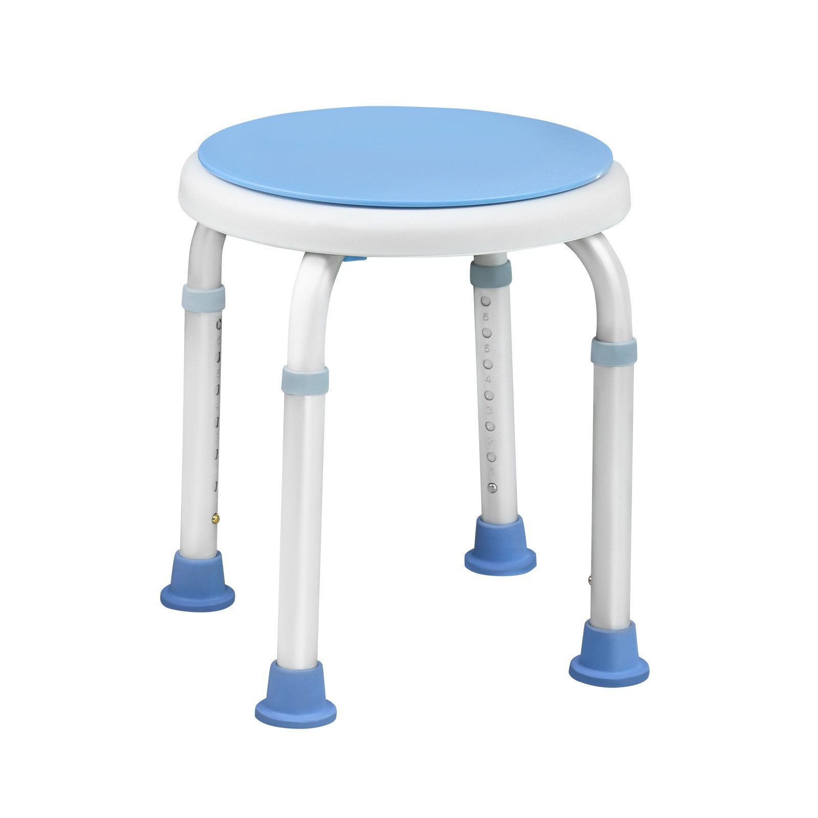 FIVMEN Duschhocker Duschstuhl 36-51cm Höhenverstellbar und 360° Drehbar, Badsitz Duschhilfe Anti-Rutsch Badsitz aus Alu und Kunststoff