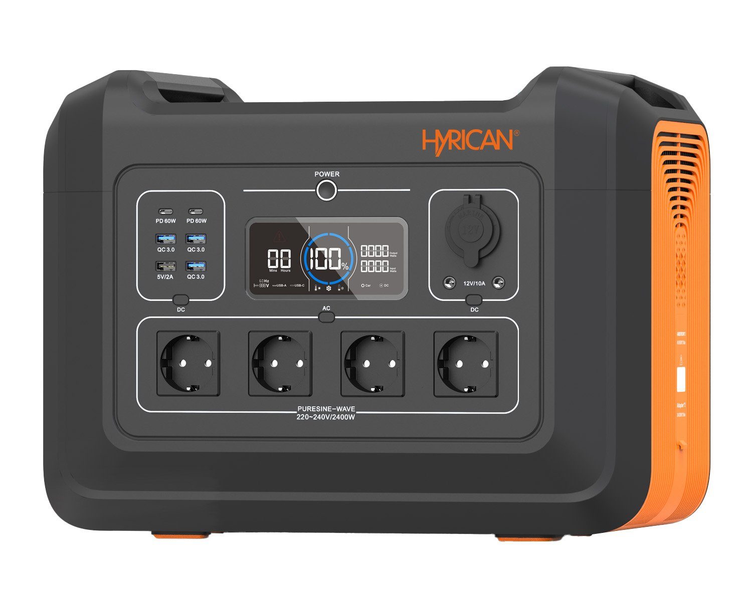 Hyrican UPP-2400, 2400 Not-& Watt, tragbarer 697500 Akku/Batterie 2232 mobiles Wh, Ladezentrum Stromversorgung mAh, Powerstation für LiFePO4