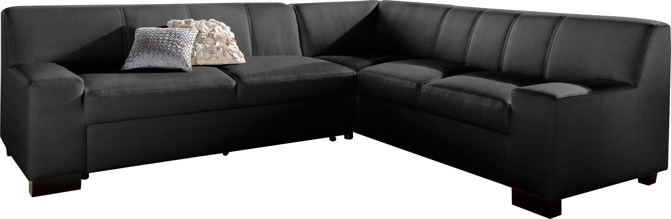 DOMO collection Ecksofa Norma Top, elegant und modern, flache Armlehnen, L- günstig online kaufen