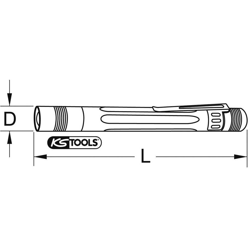 KS Tools Taschenlampe perfectLight Taschenlampe 85 Lumen 150.4370, mit Gürtelclip