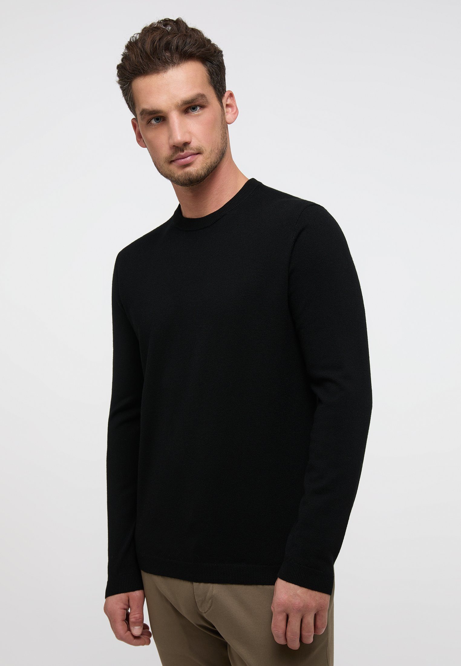 Eterna schwarz Strickpullover