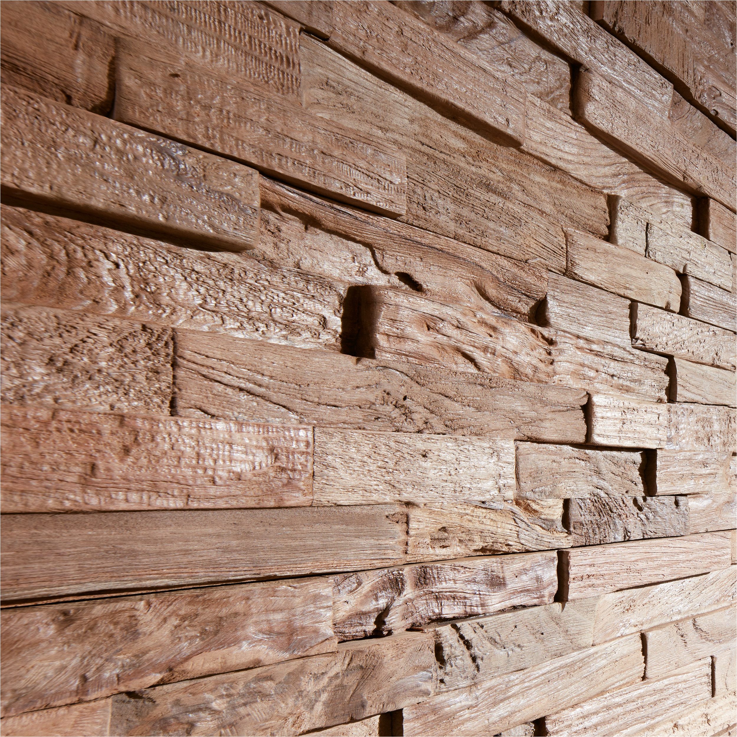 INDO 3D Wandpaneel Diamond / Classic Teak Natur, BxL: 15,00x61,00 cm, 0,10 qm, (Packung, Versandkostenfreie Lieferung) schallreduzierende Wandverkleidung mit 3D-Effekt
