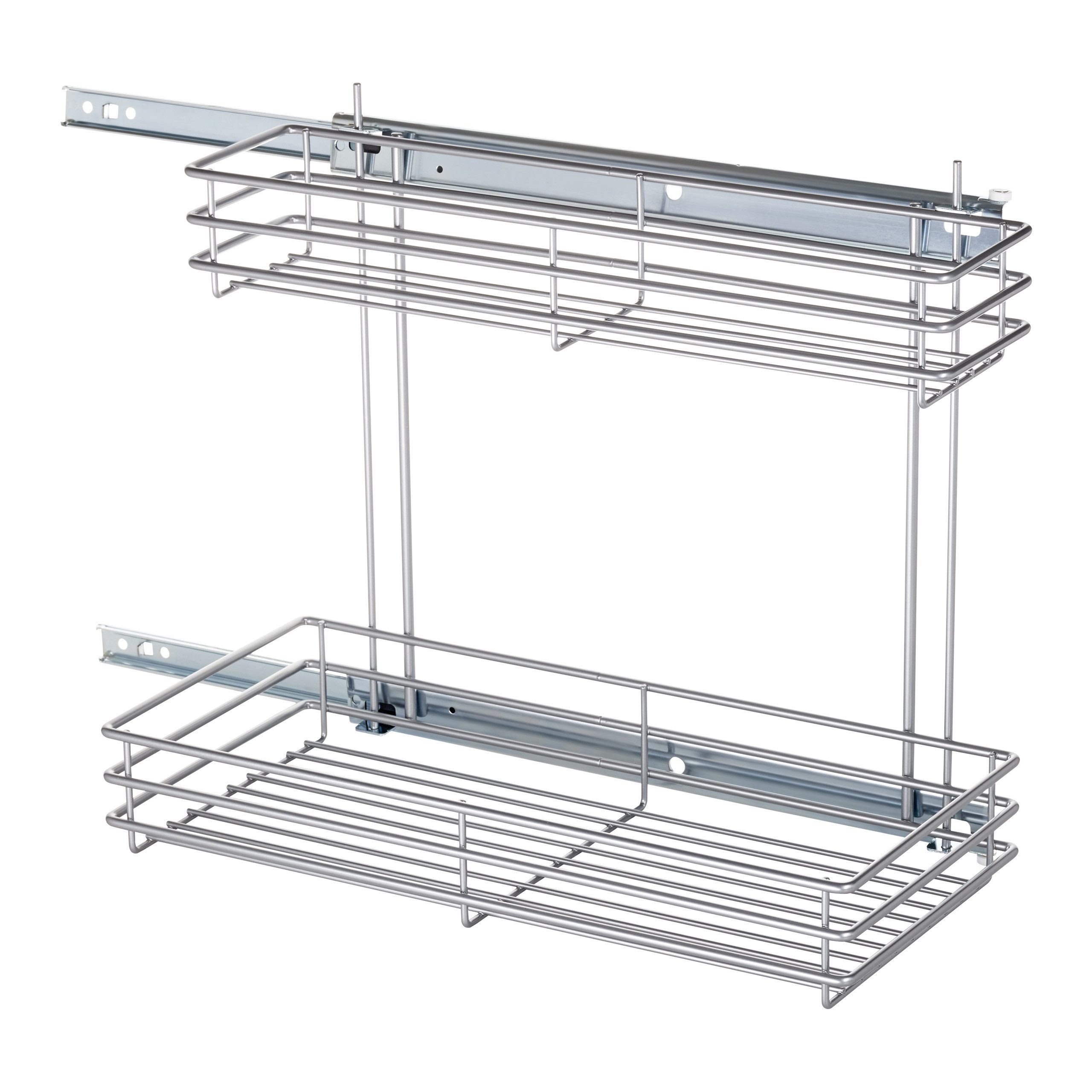 Kesseböhmer Aufbewahrungssystem Spülenauszug II komplett inkl. Führung, Metall, links und rechts einsetzbar, silbergrau