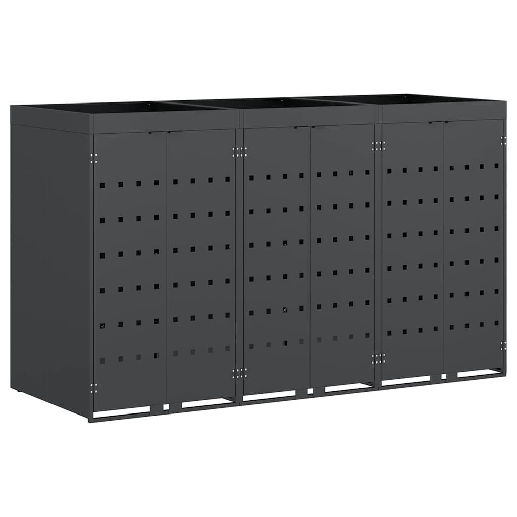 vidaXL Mülltonnenbox Wagenmüllbehälter für 3 Behälter Anthrazit (1 St)