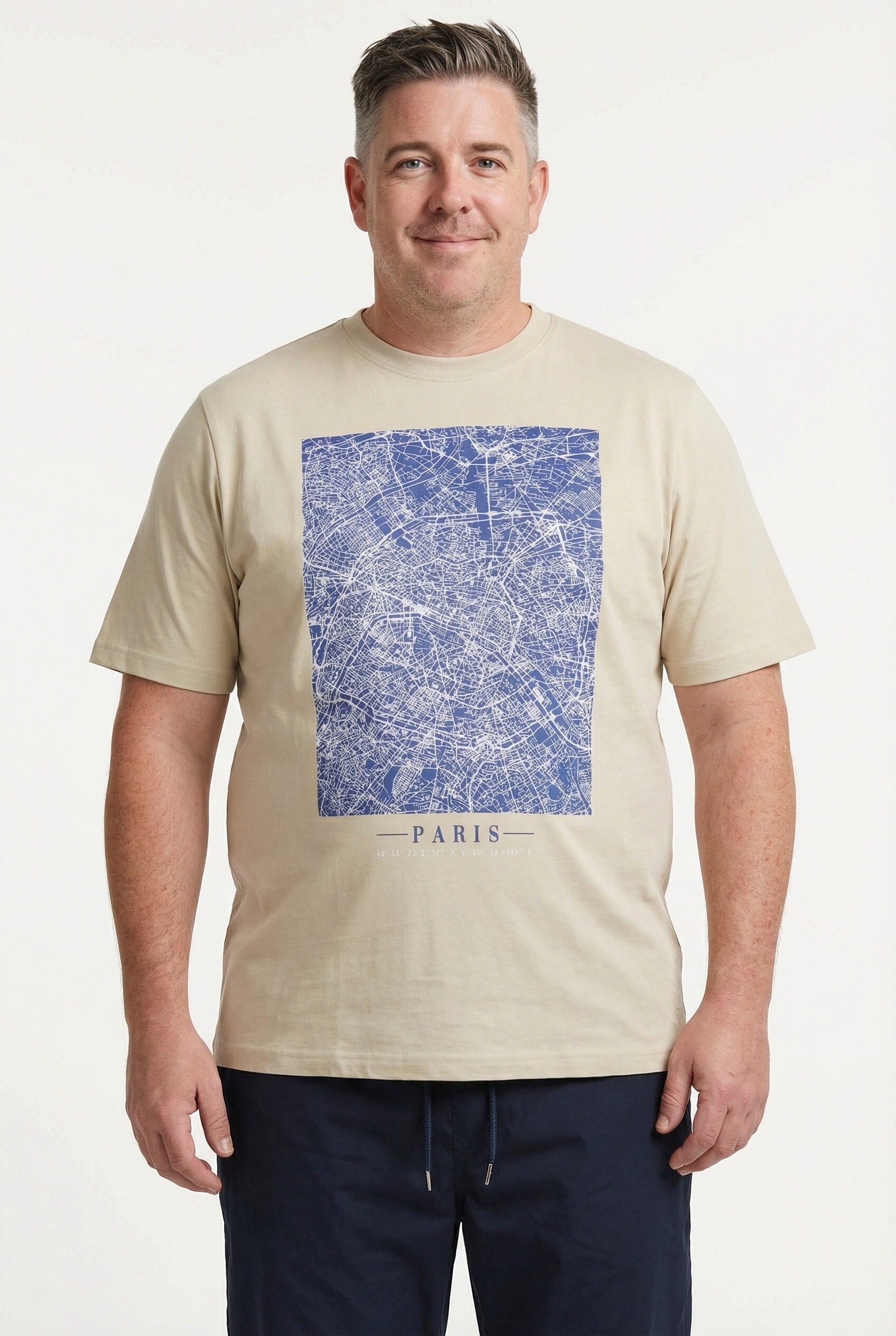 T-Shirt T-Shirt Brustprint Halbarm Rundhals