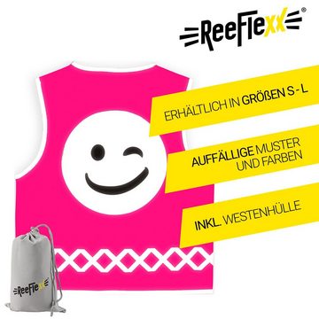 ReeFlexx Warnweste Solid Pink Smiley - Kinderwarnweste