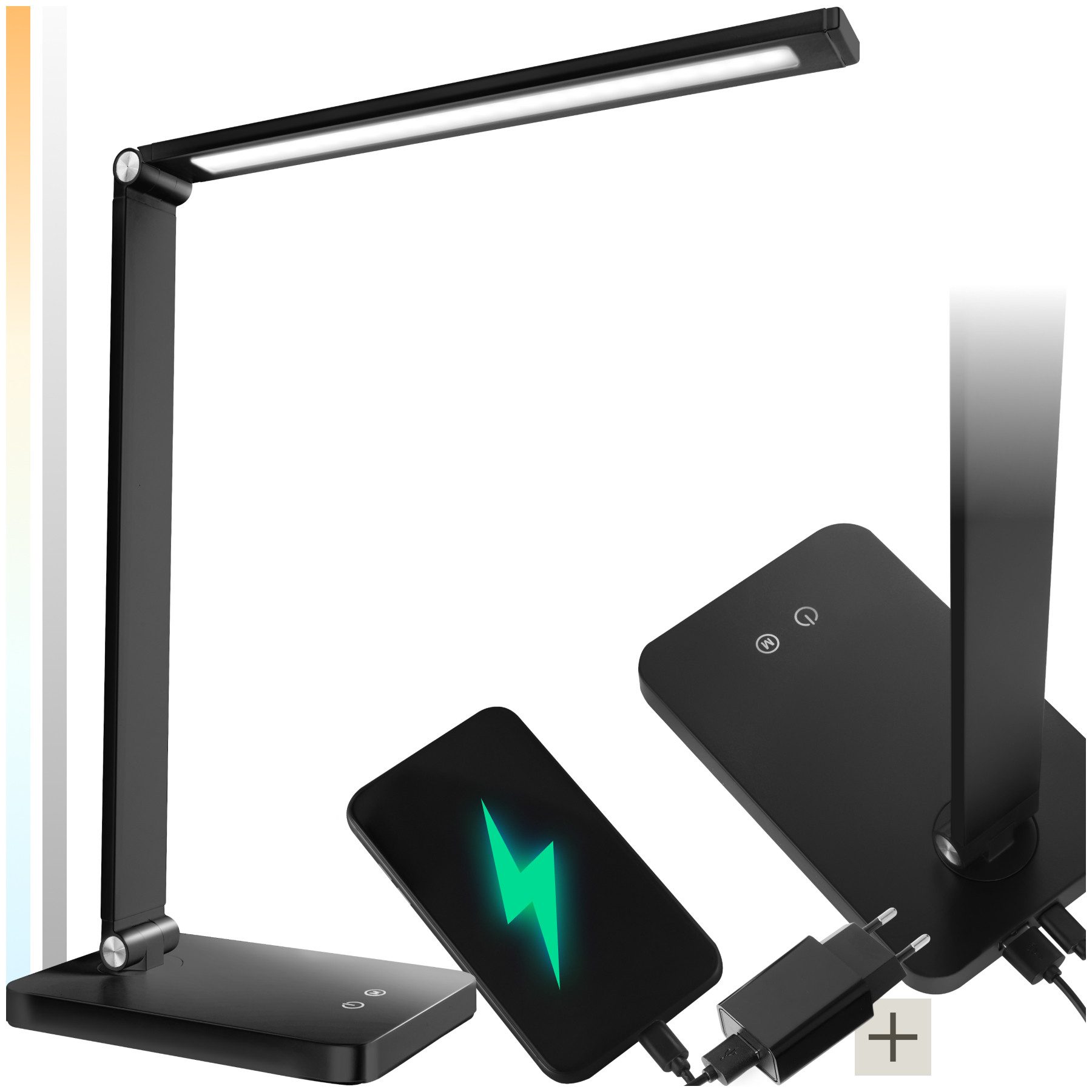 tectake Schreibtischlampe Tischleuchte Novaly, LED, dimmbar, günstig online kaufen