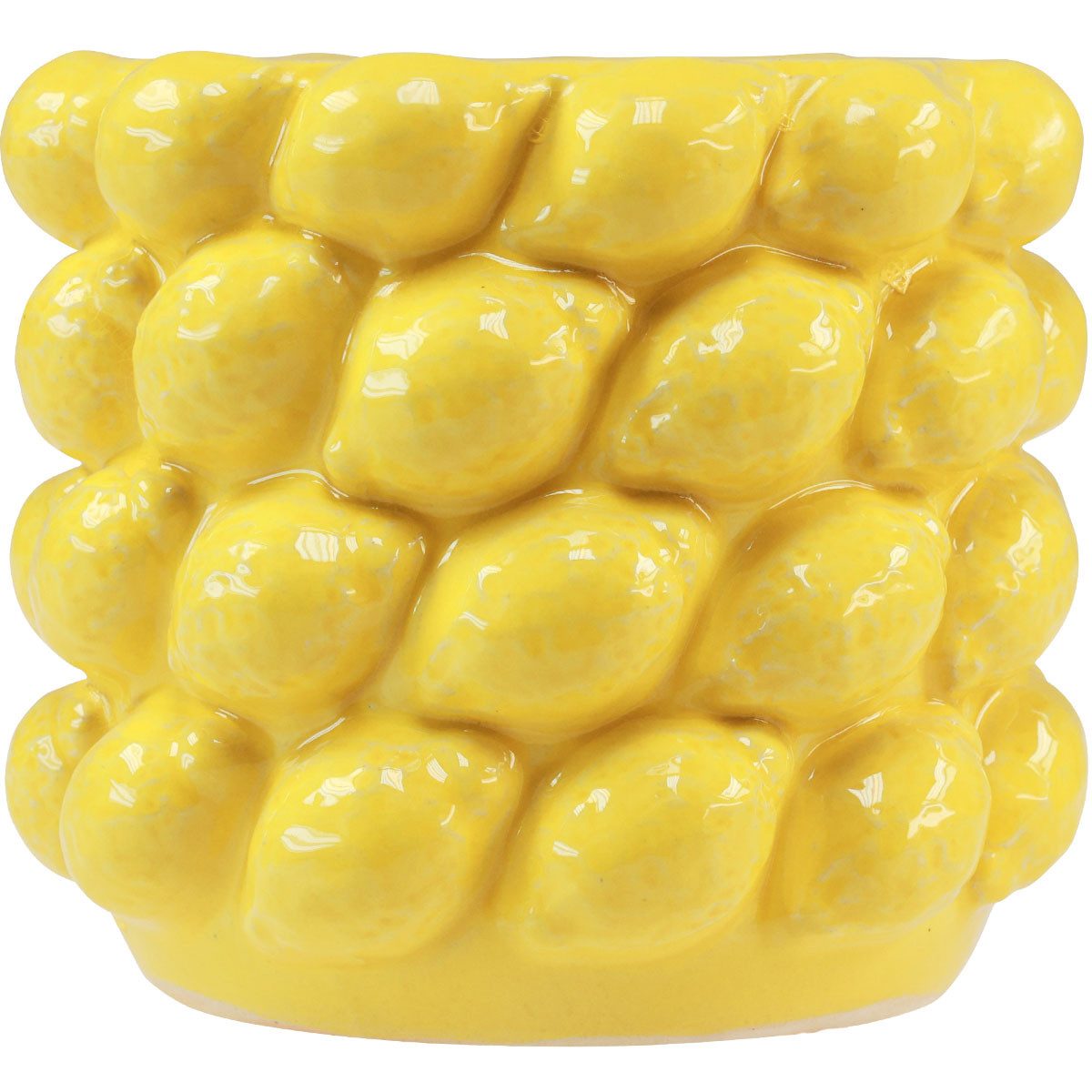 DIJK Übertopf Zitronenvase Gelb Keramik Übertopf Tropisch Ø17cm H15cm