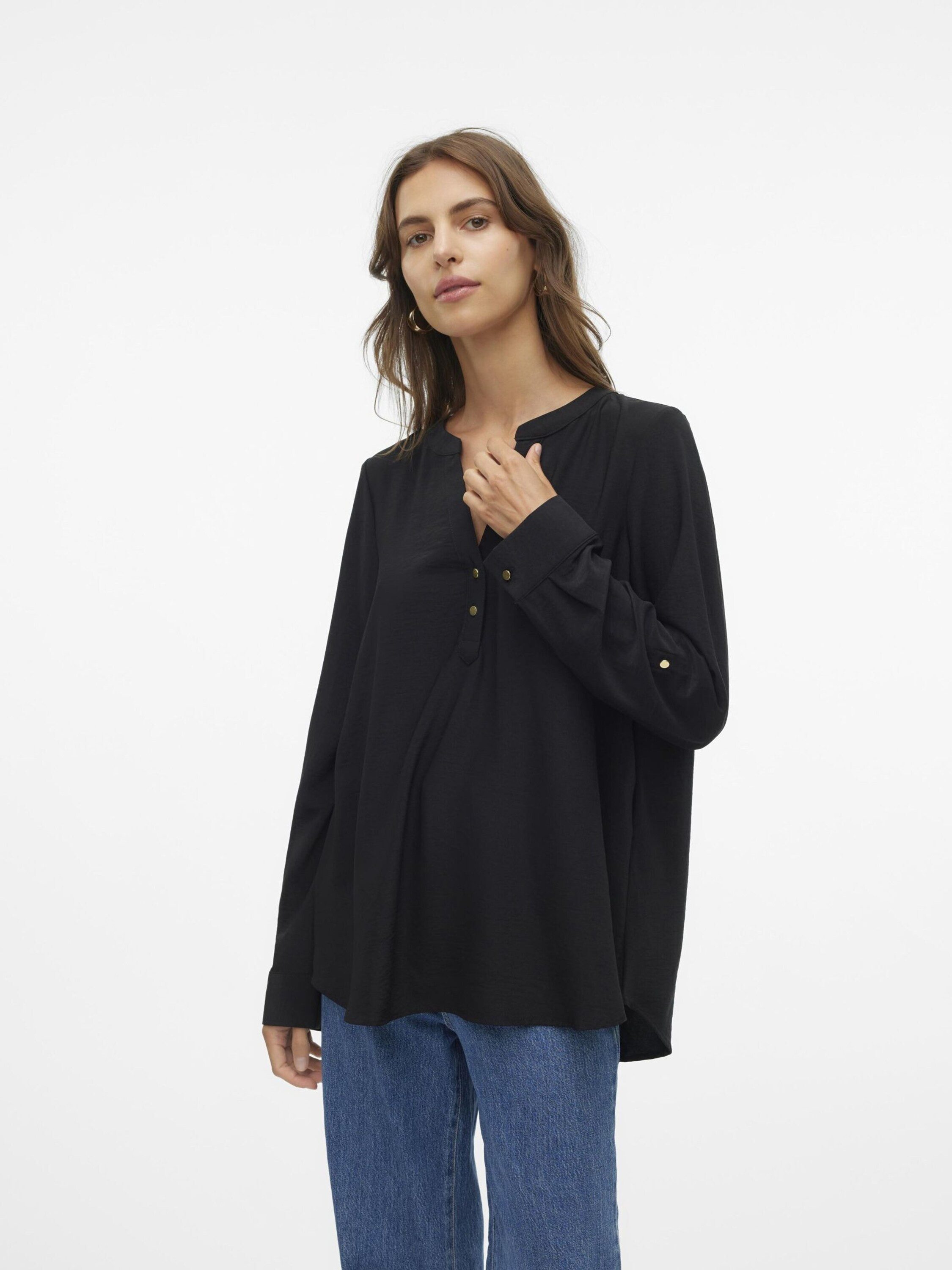 Vero Moda Langarmbluse Ani (1-tlg) Drapiert/gerafft günstig online kaufen
