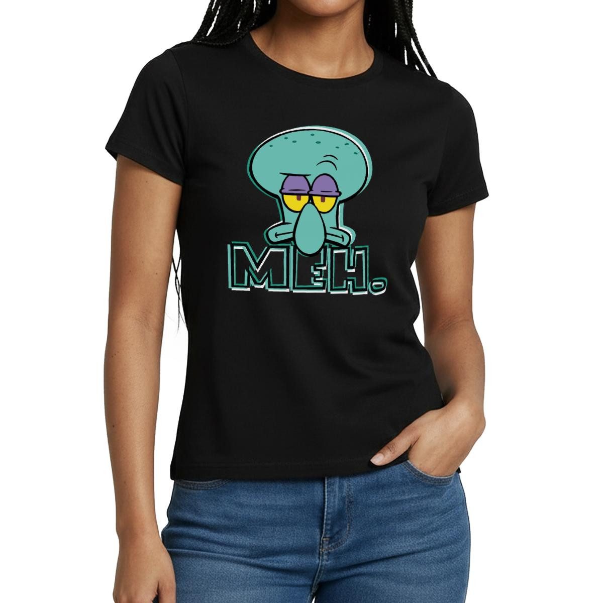 T-Shirt SpongeBob Schwammkopf Thaddäus Q. Tentakel Frauen T-Shirt