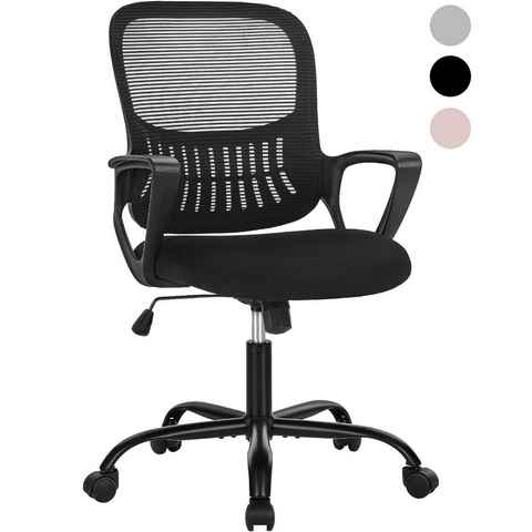 JOEAIS Chefsessel Bürostuhl Schreibtischstuhl Stuhl Office Chair Drehstuhl (Stuhl Verstellbarer Lordosenstütze Armlehne, Höhenverstellung, Sessel, Computerstuhl), 110 kg Bürostuhl Ergonomisch Bürosessel mit Rollen und Wippfunktion