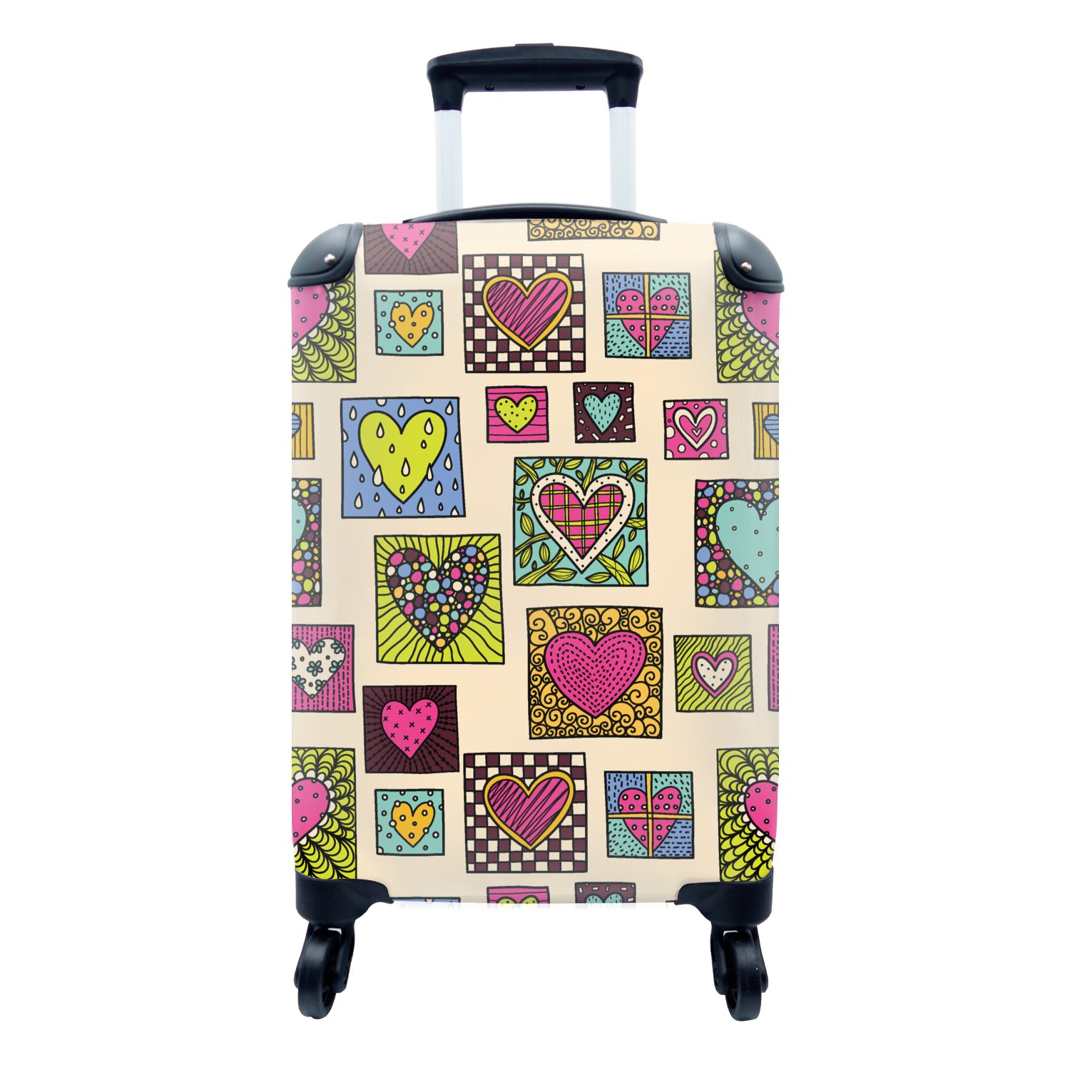 Handgepäckkoffer Bohemian - Herzen - Kritzelei - Muster