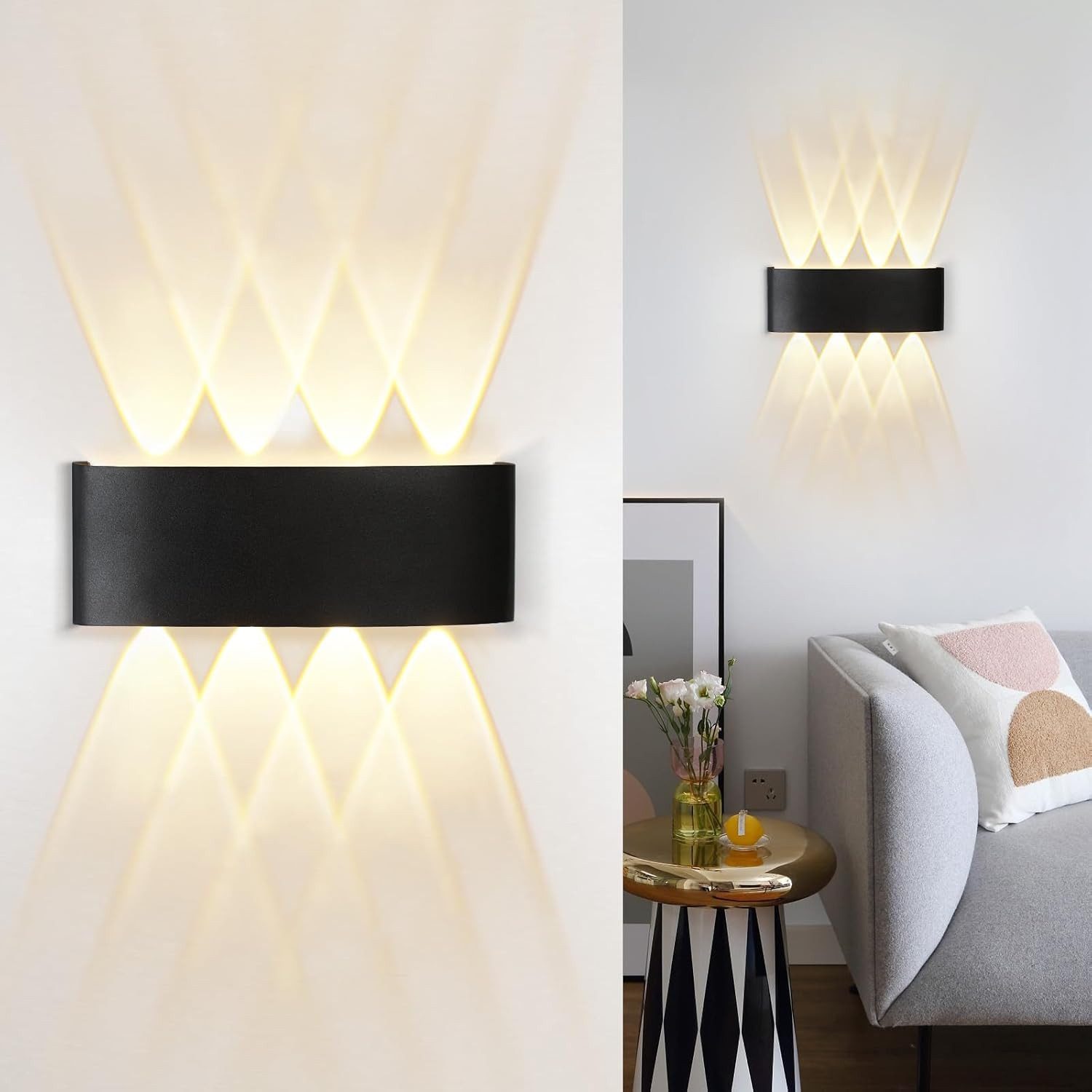 ZMH LED Wandleuchte Außenwandleuchte Schwarz Up Down 7W Wandstrahler Wand T günstig online kaufen