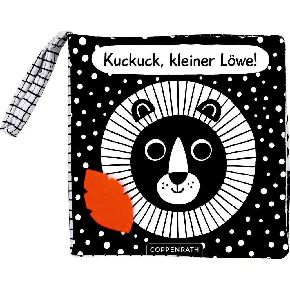 COPPENRATH DIE SPIEGELBURG Zeichenalbum Babys kuschelweiches Kontrastbuch (Stoffbuch): Löwe - Mit Spiegel und