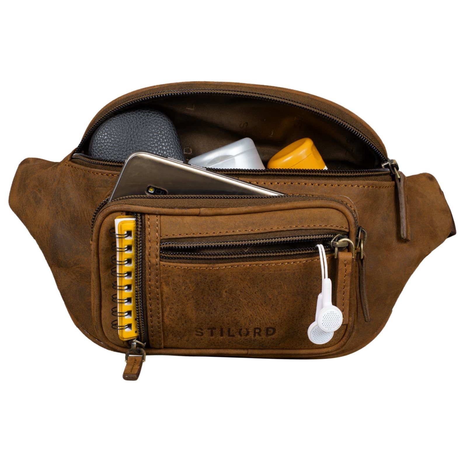 STILORD Bauchtasche "Greg" Bauchtasche / Gürteltasche Echtes Leder für Damen Herren Groß