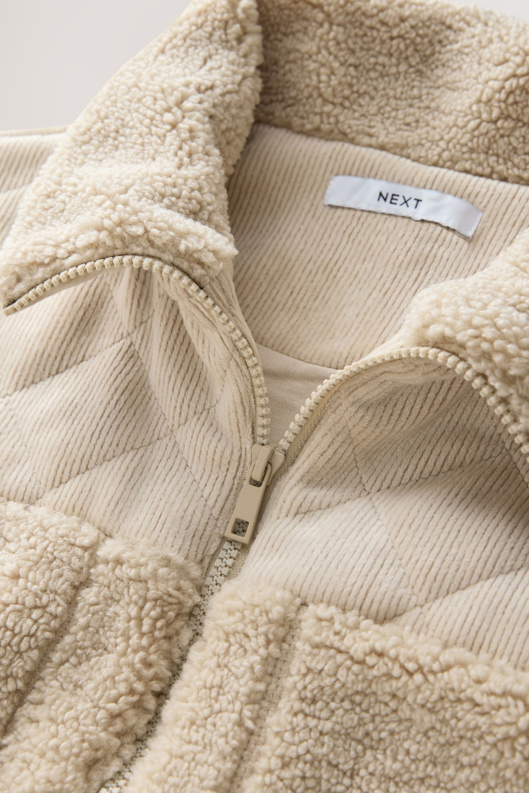 Next Steppweste Gilet aus Cord/Borg mit Reißverschluss (1-tlg) günstig online kaufen