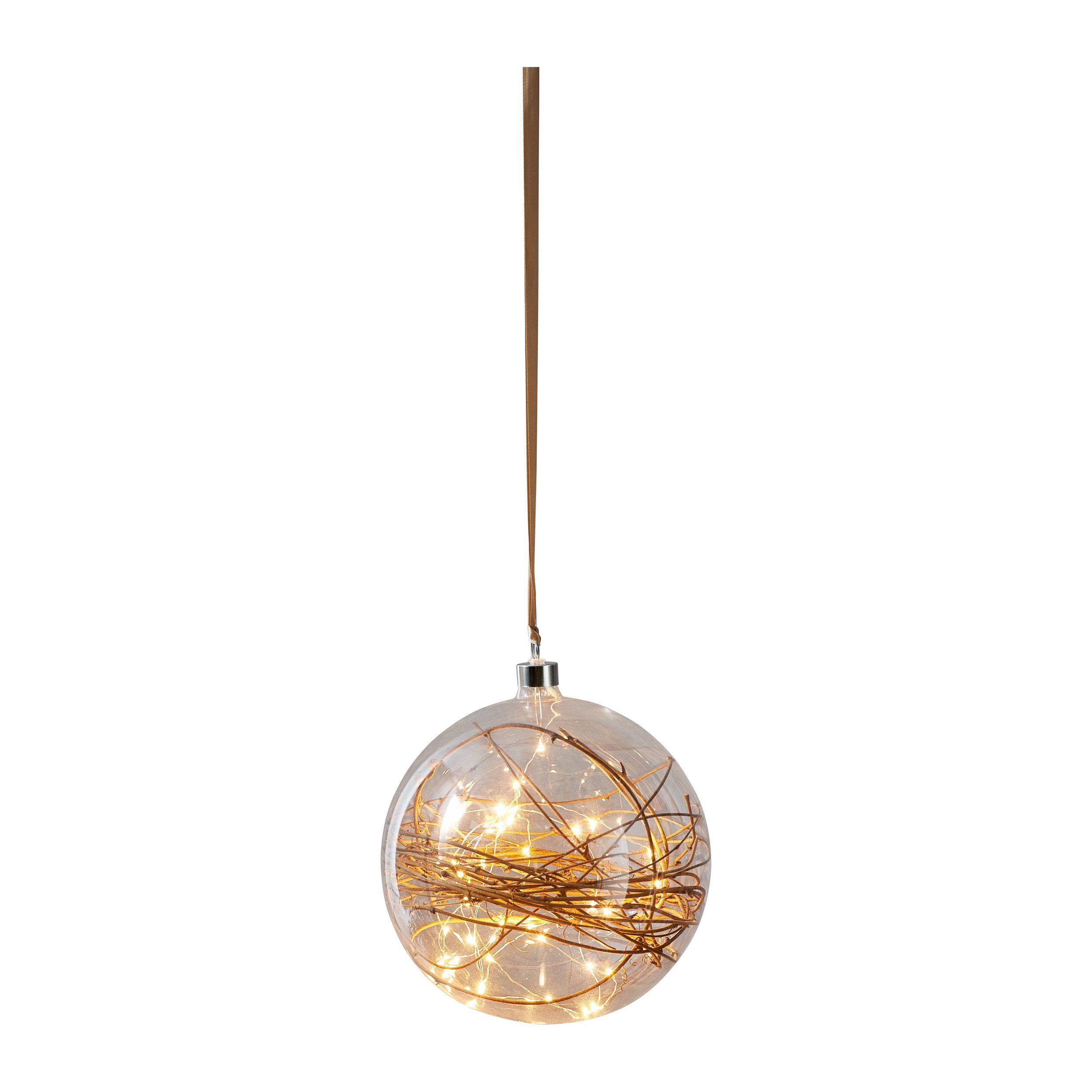EGLO Dekoobjekt Glow, LED-Weihnachtskugel für Innen,Ø 20 cm, Leuchtkugel, Strom-Betrieb