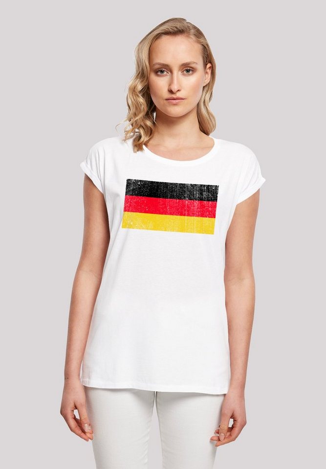 F4NT4STIC T-Shirt Germany Deutschland Flagge distressed Print, Sehr weicher  Baumwollstoff mit hohem Tragekomfort