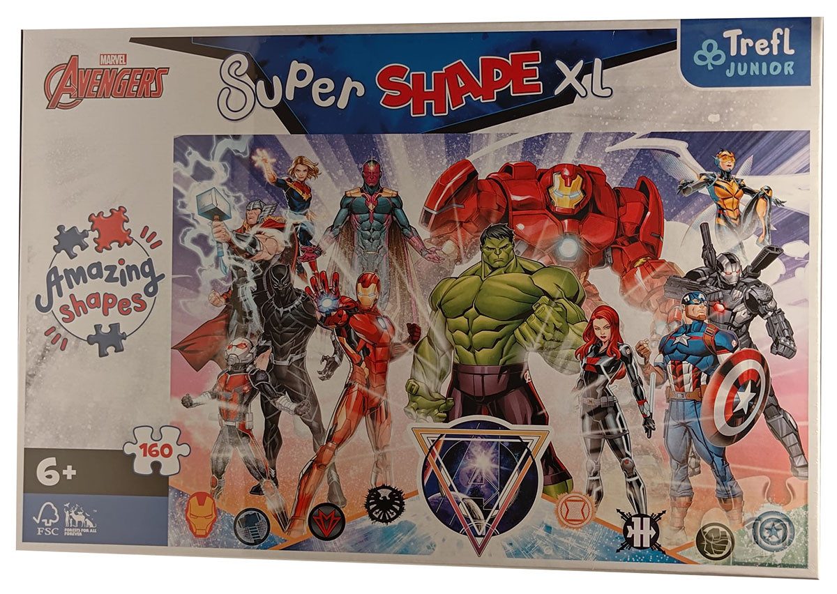 Trefl Puzzle Trefl Junior Marvel The Avengers Die Mutigen Avengers Puzzle 160 Teile, 160 Puzzleteile