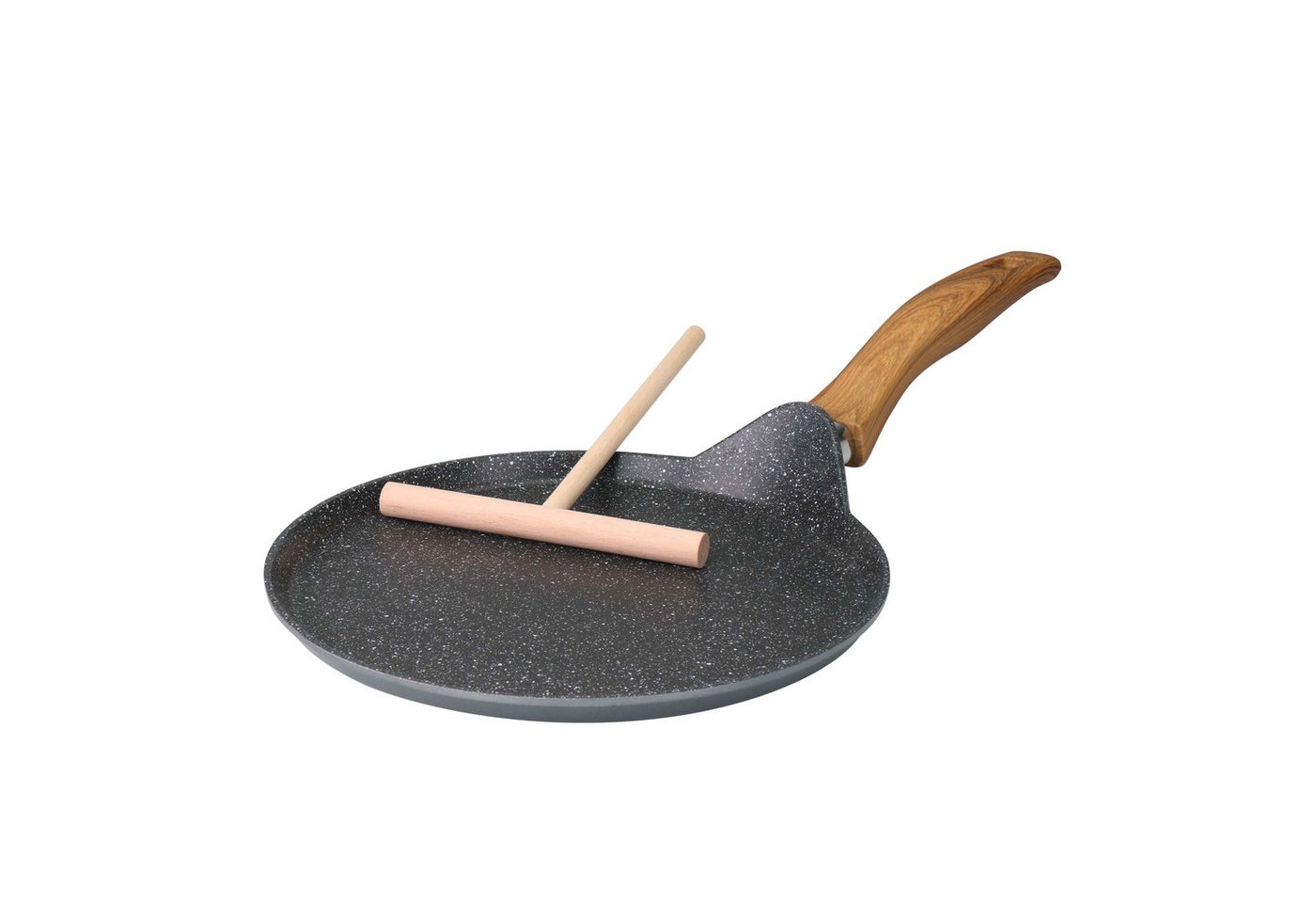 STONELINE Crêpepfanne Crêpes-Pfanne 25 cm, mit Teigverteiler, induktionsgeeignet, Aluminiumguss (1-tlg), mit echten Steinpartikeln, induktionsgeeignet, Designed in Germany