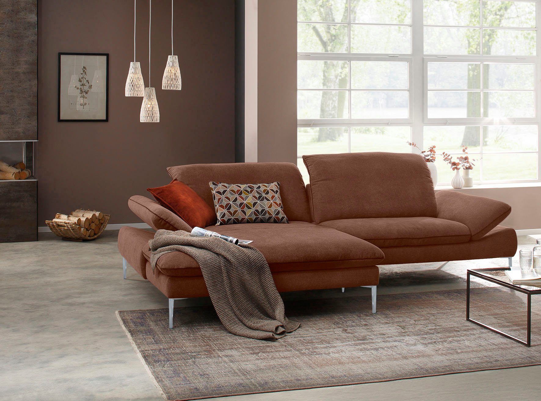 W.SCHILLIG Ecksofa enjoy&MORE, mit Sitztiefenverstellung, silber matt, Füße Breite 294 cm