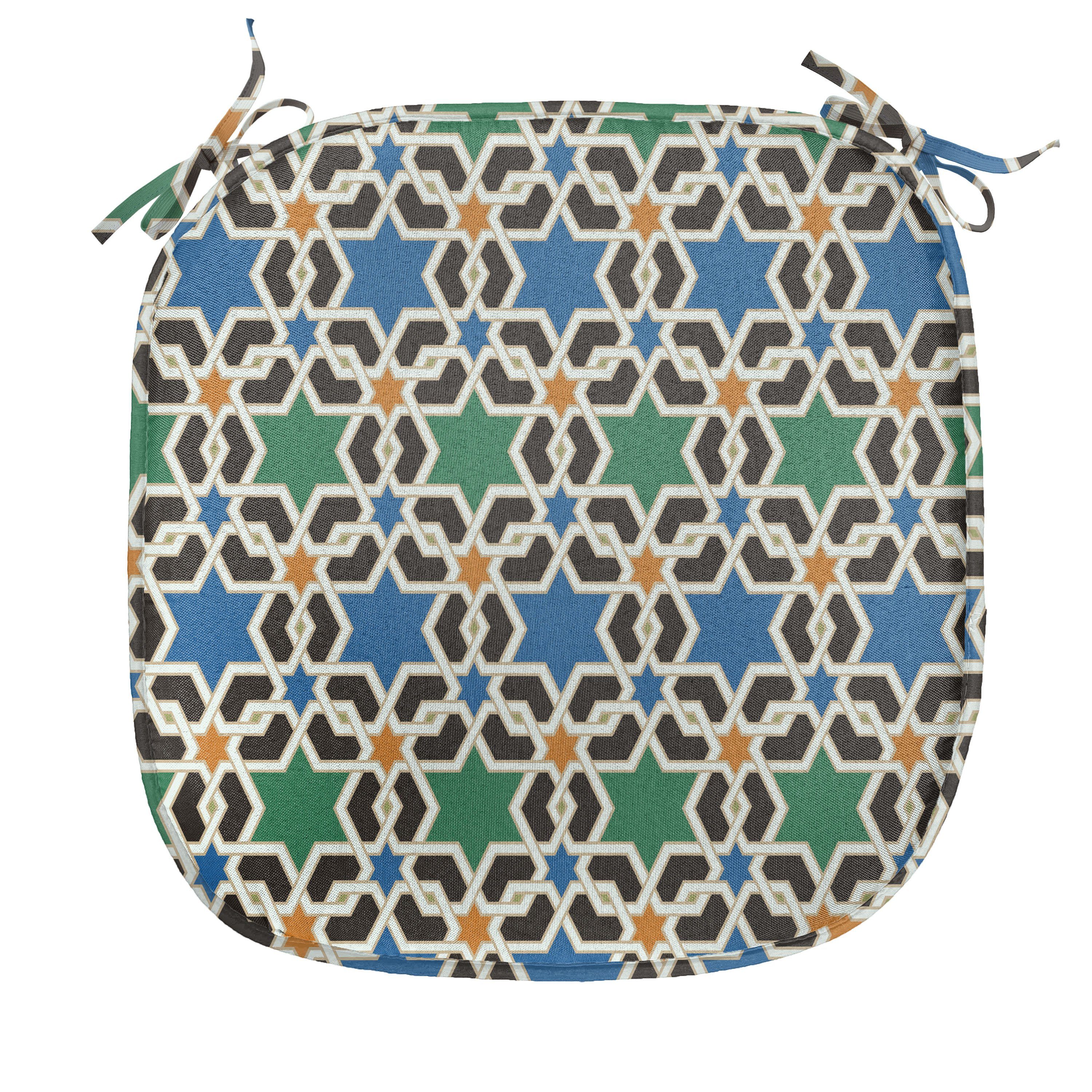 Kissen Dekoratives Stuhlkissen Abakuhaus für marokkanisch mit wasserfestes Riemen Hexagon-Sternchen Küchensitze,
