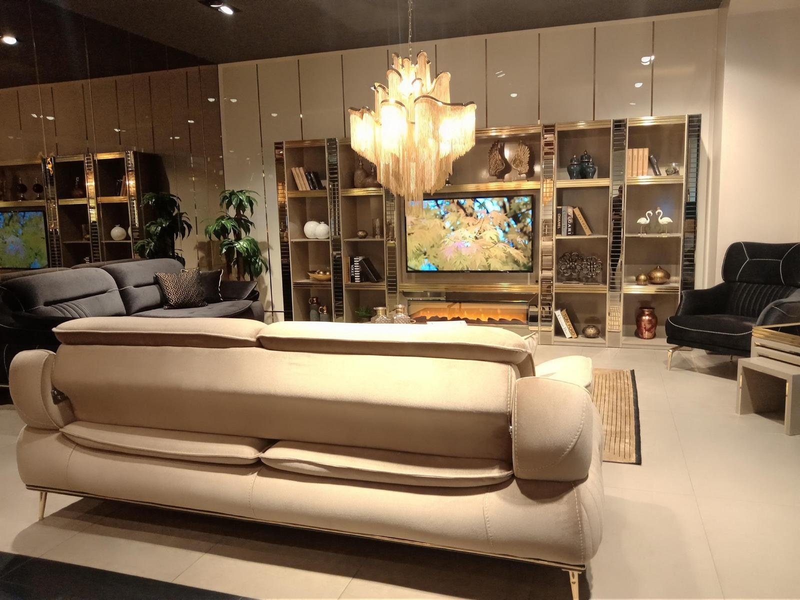 JVmoebel 3-Sitzer Made Design Sofa Sitzer 3 in Stil, Beige Wohnzimmer Europe
