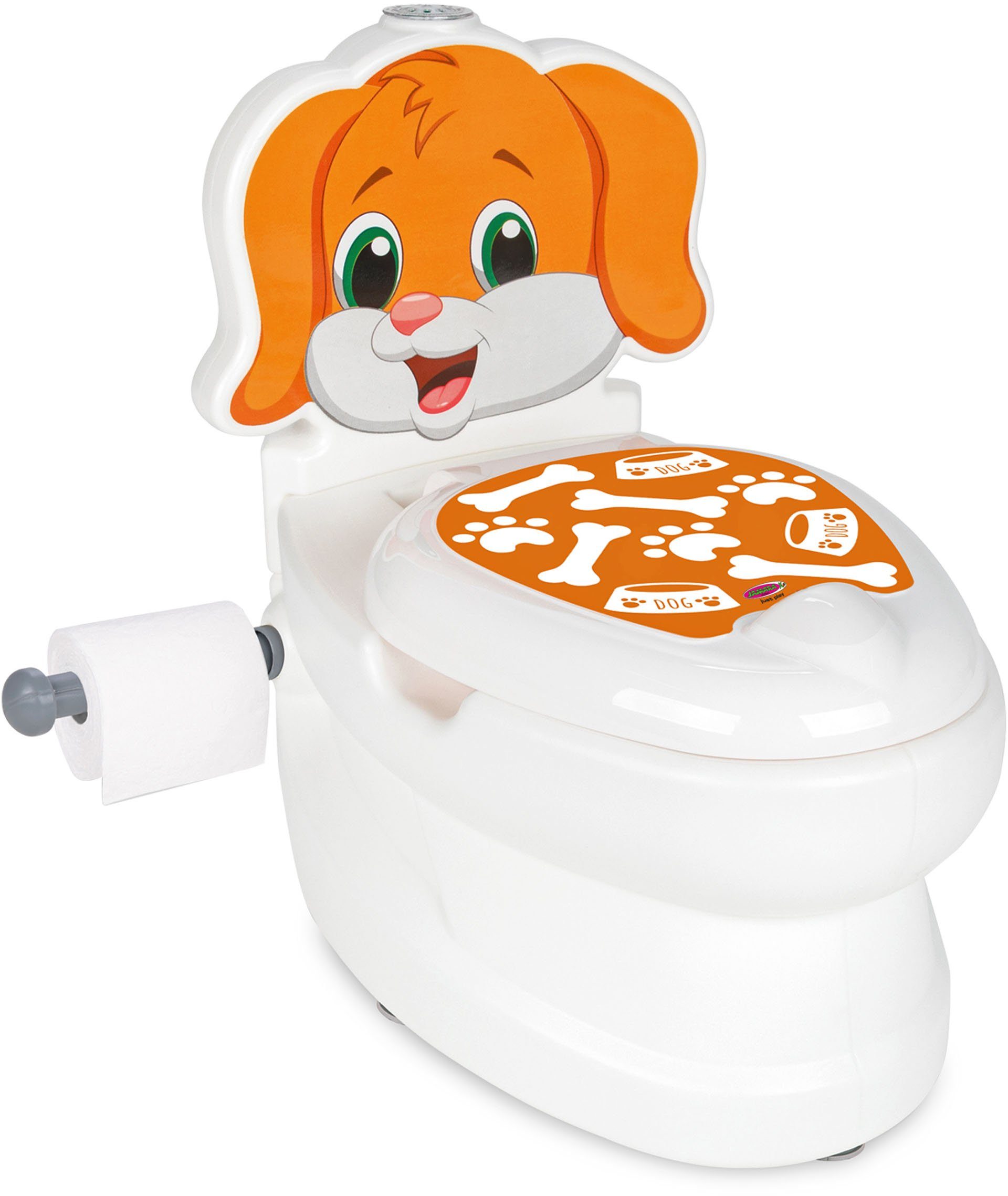 Toilettenpapierhalter Meine Jamara und Toilettentrainer Toilette, Spülsound kleine mit Hund,