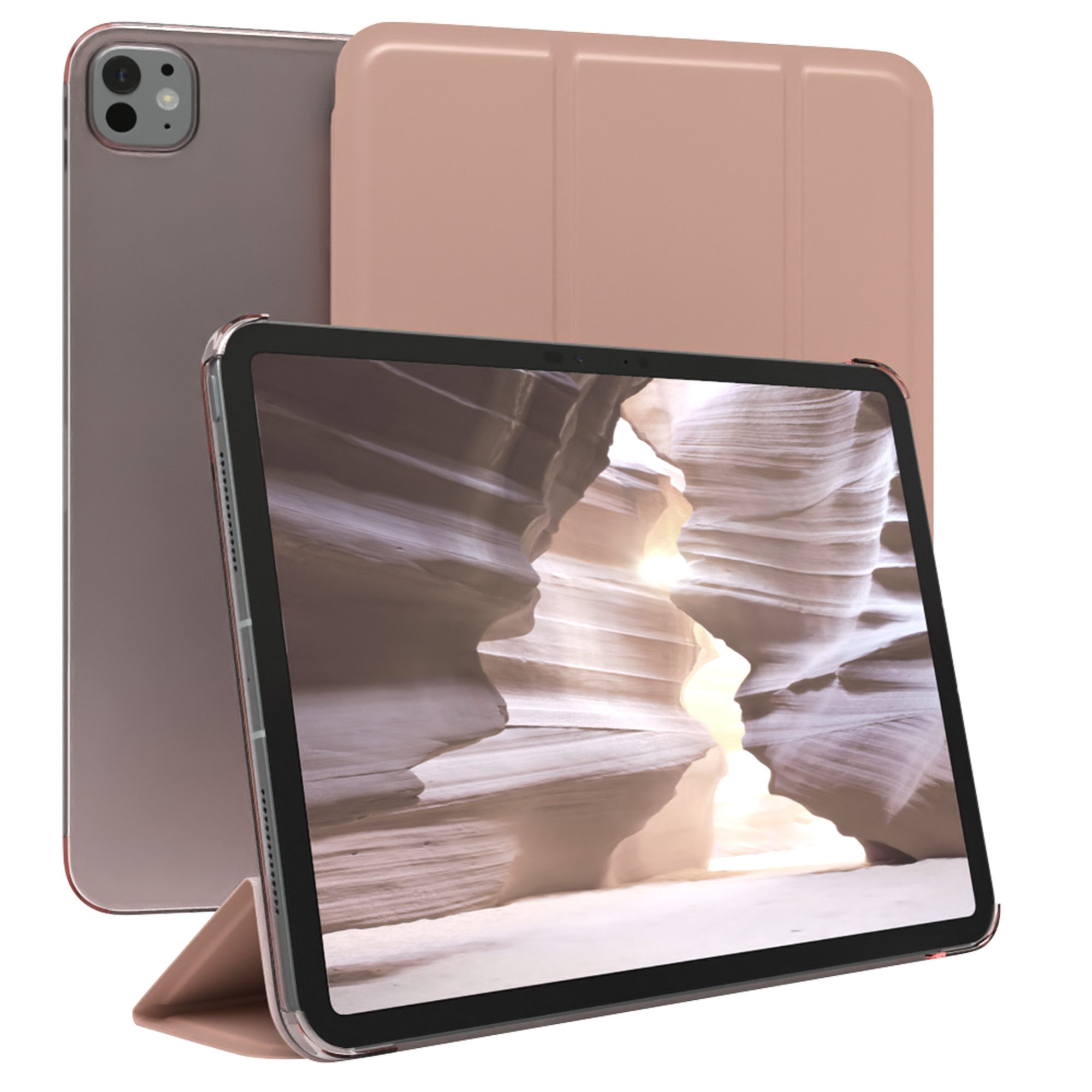 EAZY CASE Tablet-Hülle Smart Case Apple für iPad Pro 11 (2024) 11 Zoll, Tabletschutz Tabletcase kratzfeste Schutzabdeckung Flip Etui Rosé Gold von EAZY CASE
