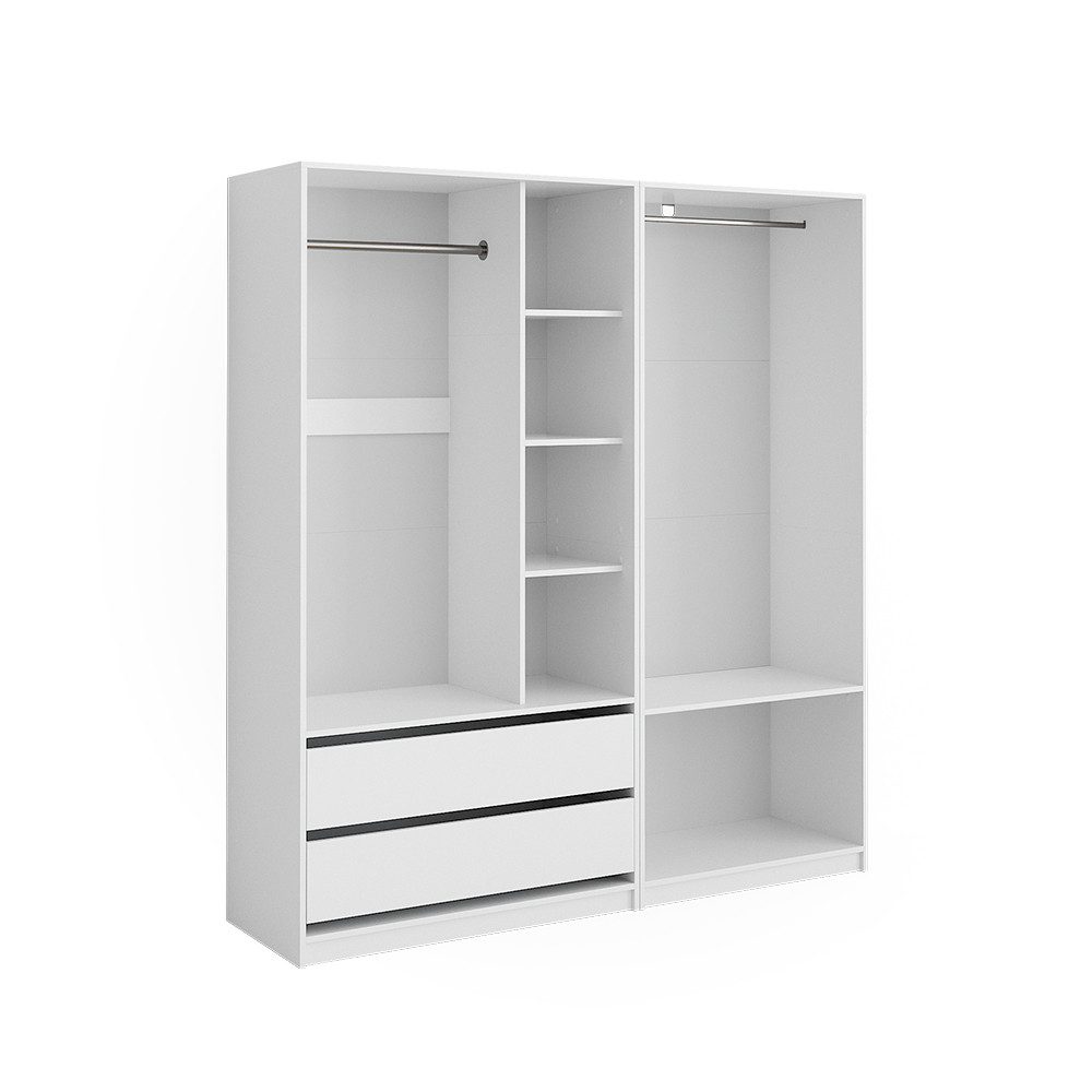 Vicco Kleiderschrank Elmo, Weiß, 180 x 200 cm 2er Set (2-St)