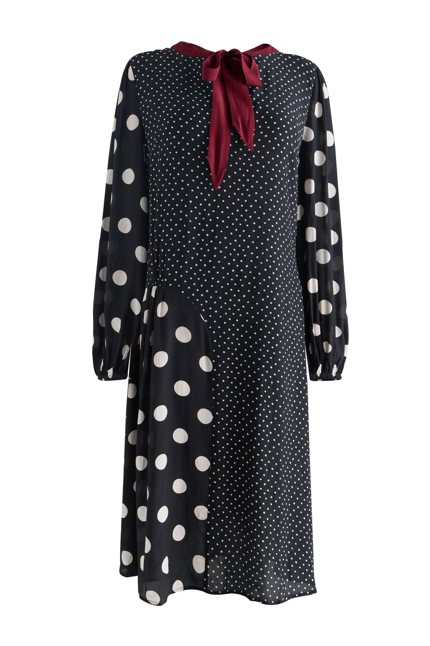 Cath Kidston Midikleid Cath Kidston langärmeliges Midikleid mit Schleife (1-tlg)