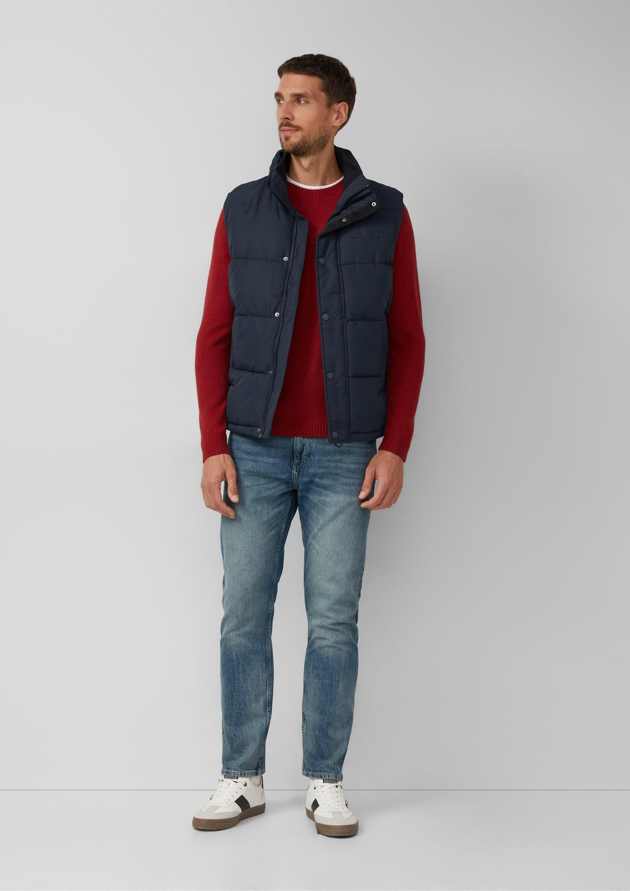 s.Oliver Outdoorjacke Outdoor-Weste Sportive Steppweste mit Logo-Details