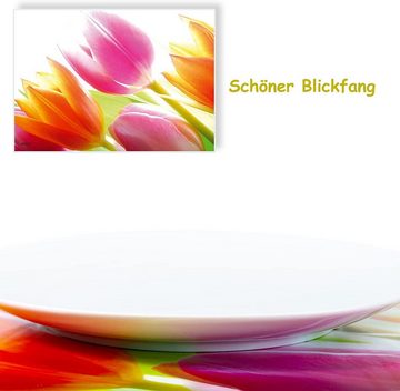 Platzset, Artipics Tischsets Frühlingsbunt Platzsets Abwaschbar Aus Kunststoff 4 Stück je 42 x 30 cm Platzdeckchen Bunte Tulpen Tischdeko Für Küche/Essbereich/Gäste/Drinnen/Draußen, Artipics Tischkunst, (1-St)