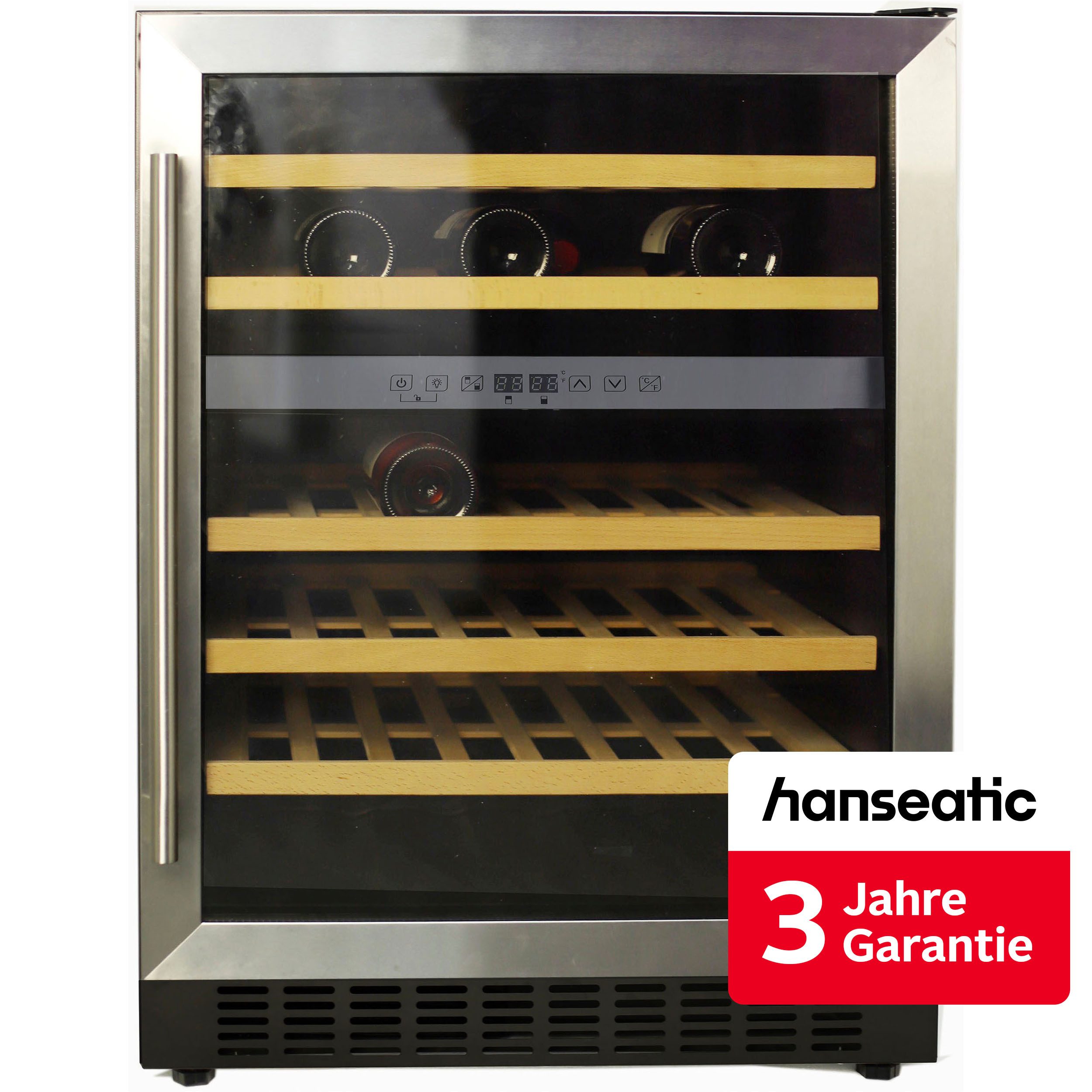 Hanseatic Weinkühlschrank HWC46ECIA, für 46 Standardflaschen á 0,75l,inkl. 3 Jahre Herstellergarantie