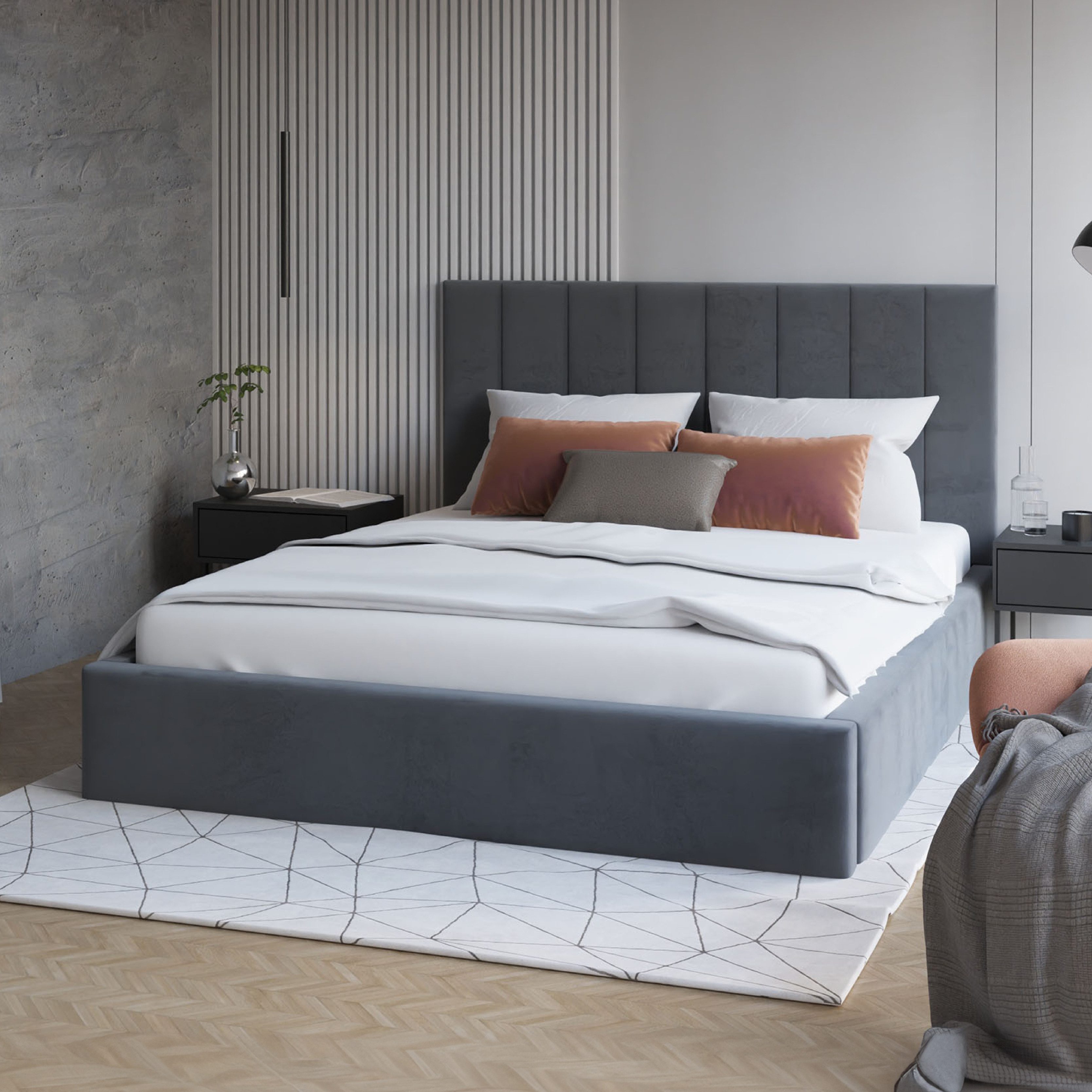 FDM Polsterbett Stauraumbett KAJA Bettgestell 90x200, günstig online kaufen