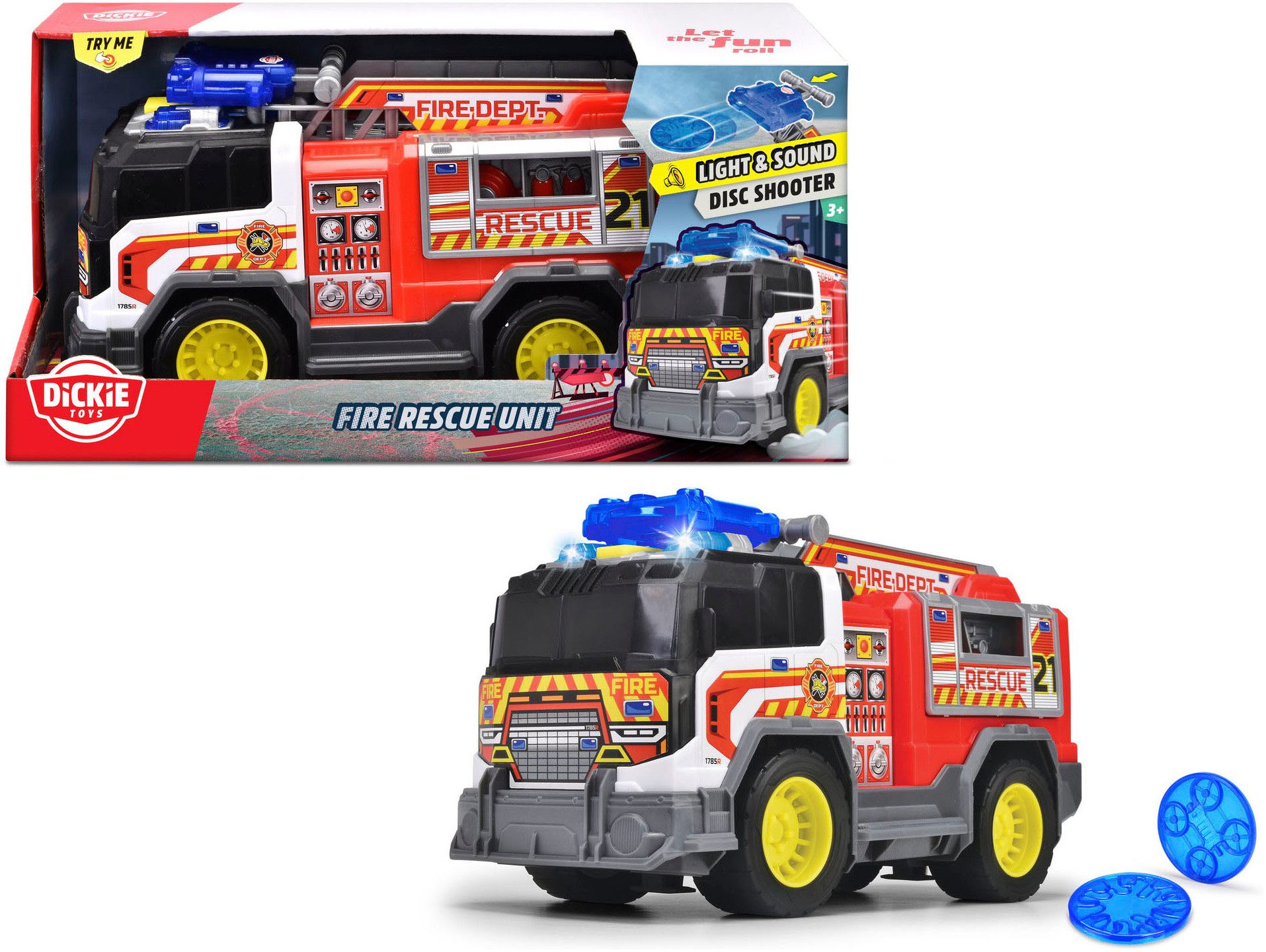 Dickie Toys Spielzeug-Feuerwehr Fire Rescue Unit, mit Licht und Sound günstig online kaufen