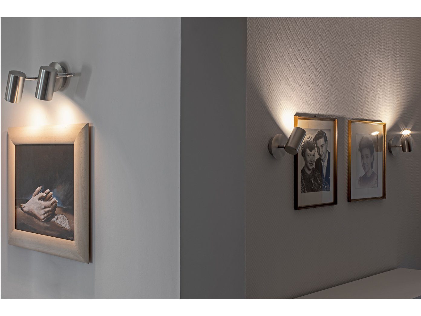 Galerie, Lese-Lampe & schwenkbar, Treppenhaus wechselbar, LED LED Wandstrahler, Bett, Warmweiß, für meineWunschleuchte innen, Silber