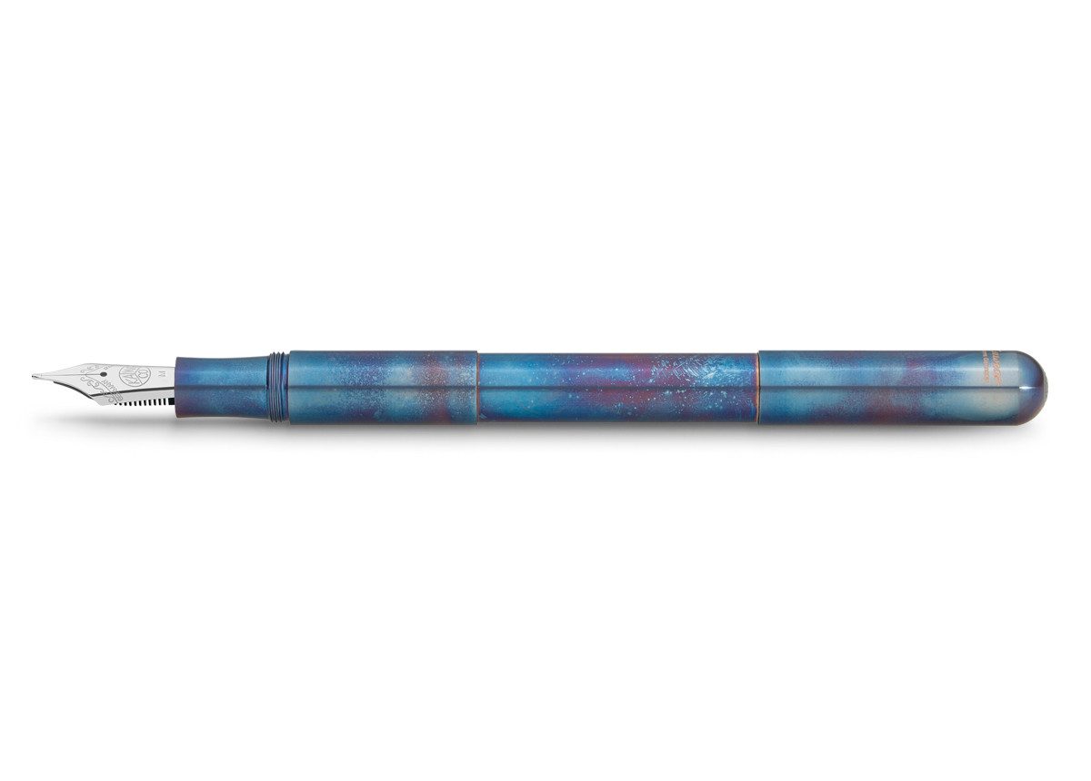 Kaweco Füllfederhalter Kaweco SUPRA Füllhalter Fireblue, Extra Breit Stahl blank