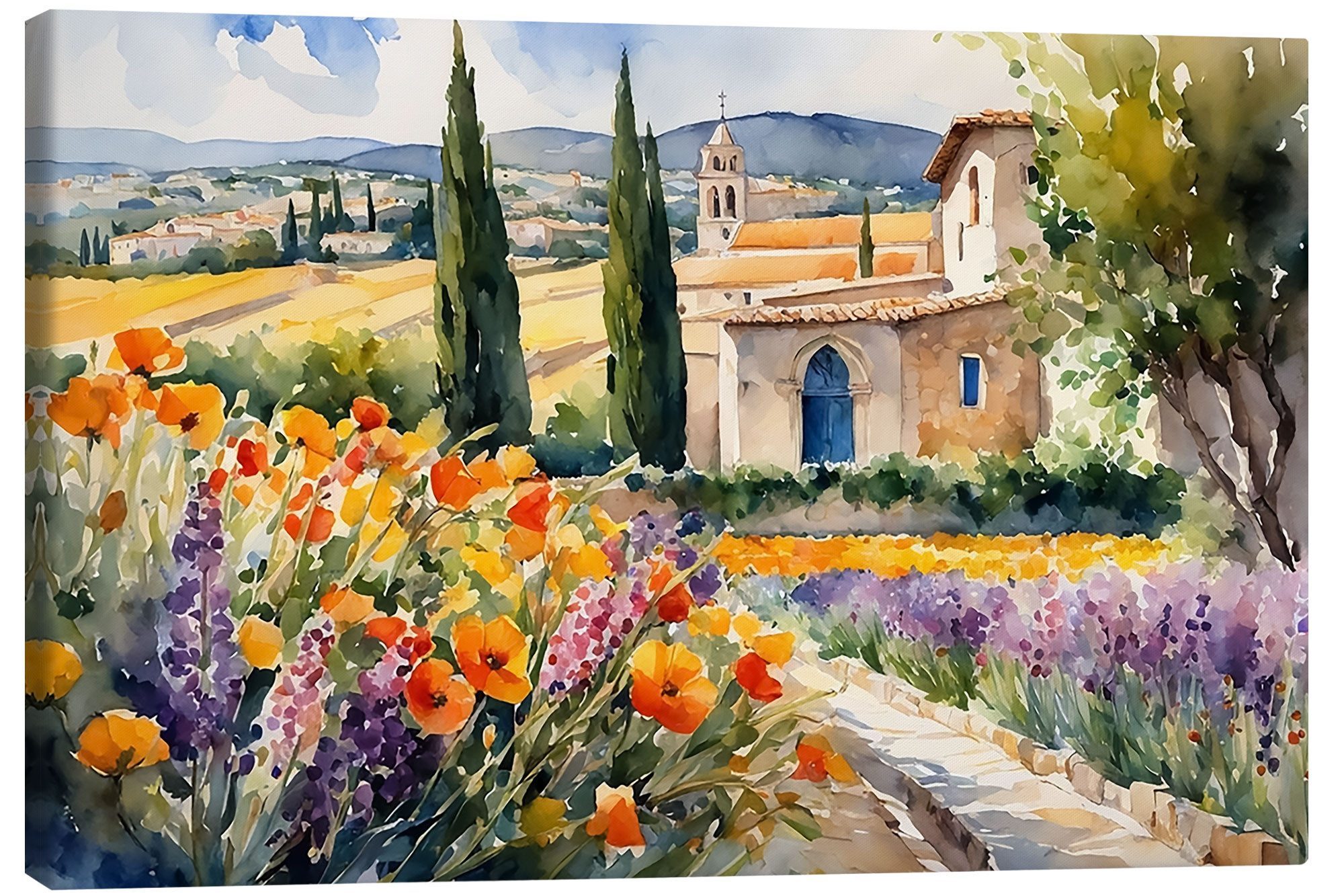 Posterlounge Wandbild Landschaft in der Provence, Mango Art, erhältlich als Poster, Leinwandbild, Wandsticker oder Acrylglasbild