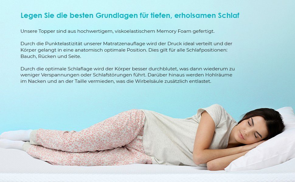 Matratzenauflage Samtena viscoelastischer Matratzentopper Deluxe mit günstig online kaufen