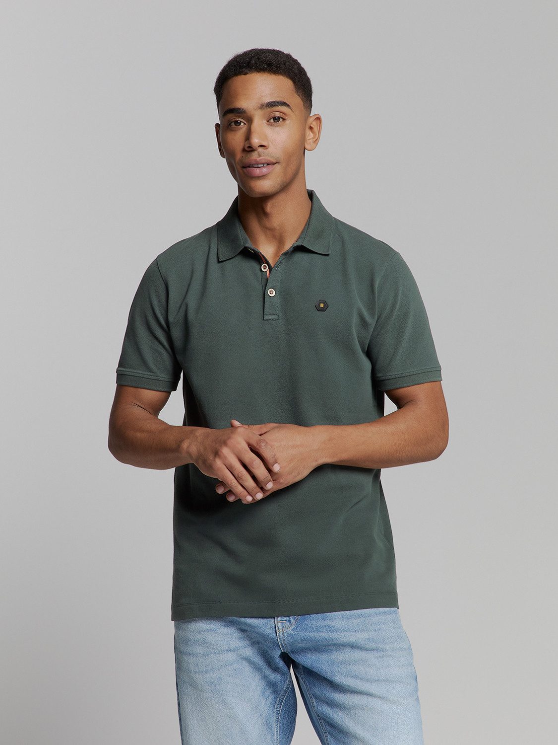 NO EXCESS Poloshirt "No Excess Poloshirt Polo Pique Garment Dyed" günstig online kaufen