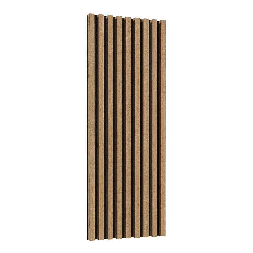 Lomadox Wohnwand CONWY-83, (3-St), in schwarz mit Eiche Nb., Rückwand mit Lamellen, ca. 200/196/45 cm