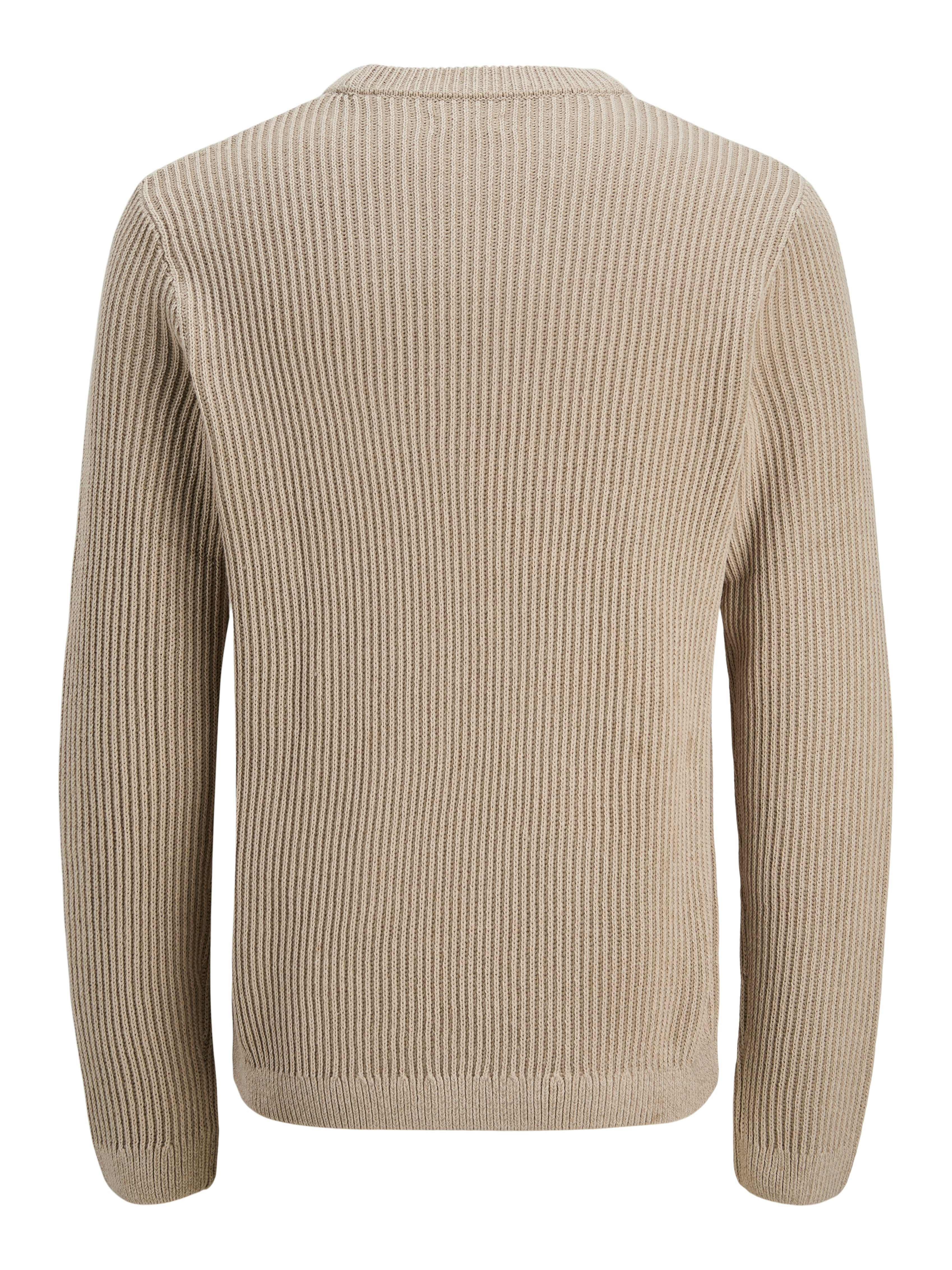 Jack & Jones Rundhalspullover JJEDOVER KNIT CREW NECK SN Baumwollmischung, regular fit