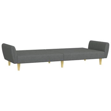 vidaXL Sofa Schlafsofa 2-Sitzer mit Fußhocker Dunkelgrau Stoff