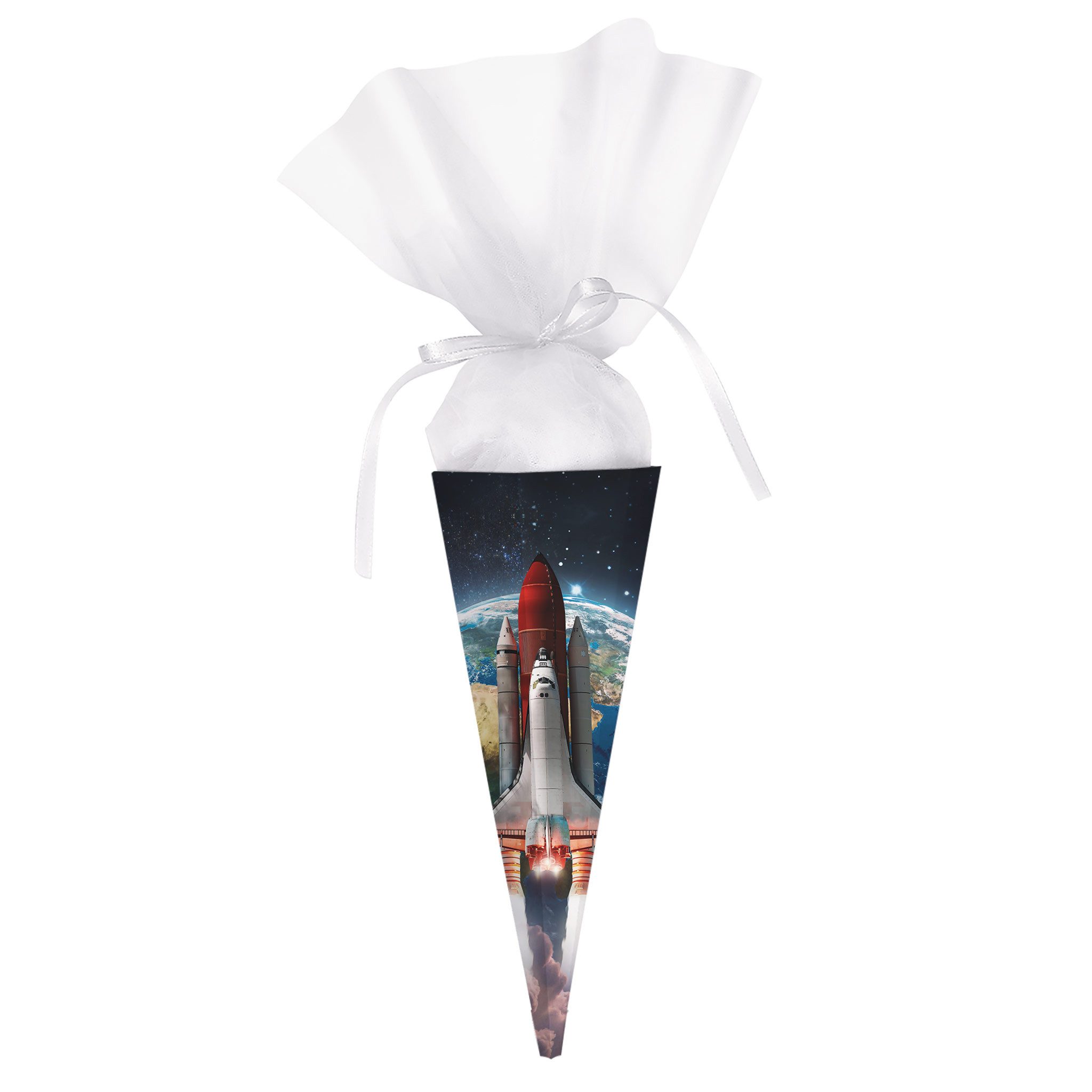 Striefchen Schultüte für Kinder als Geschenk zur Einschulung - Zuckertüte mit Tüll, 28 cm, Motive für Jungen & Mädchen