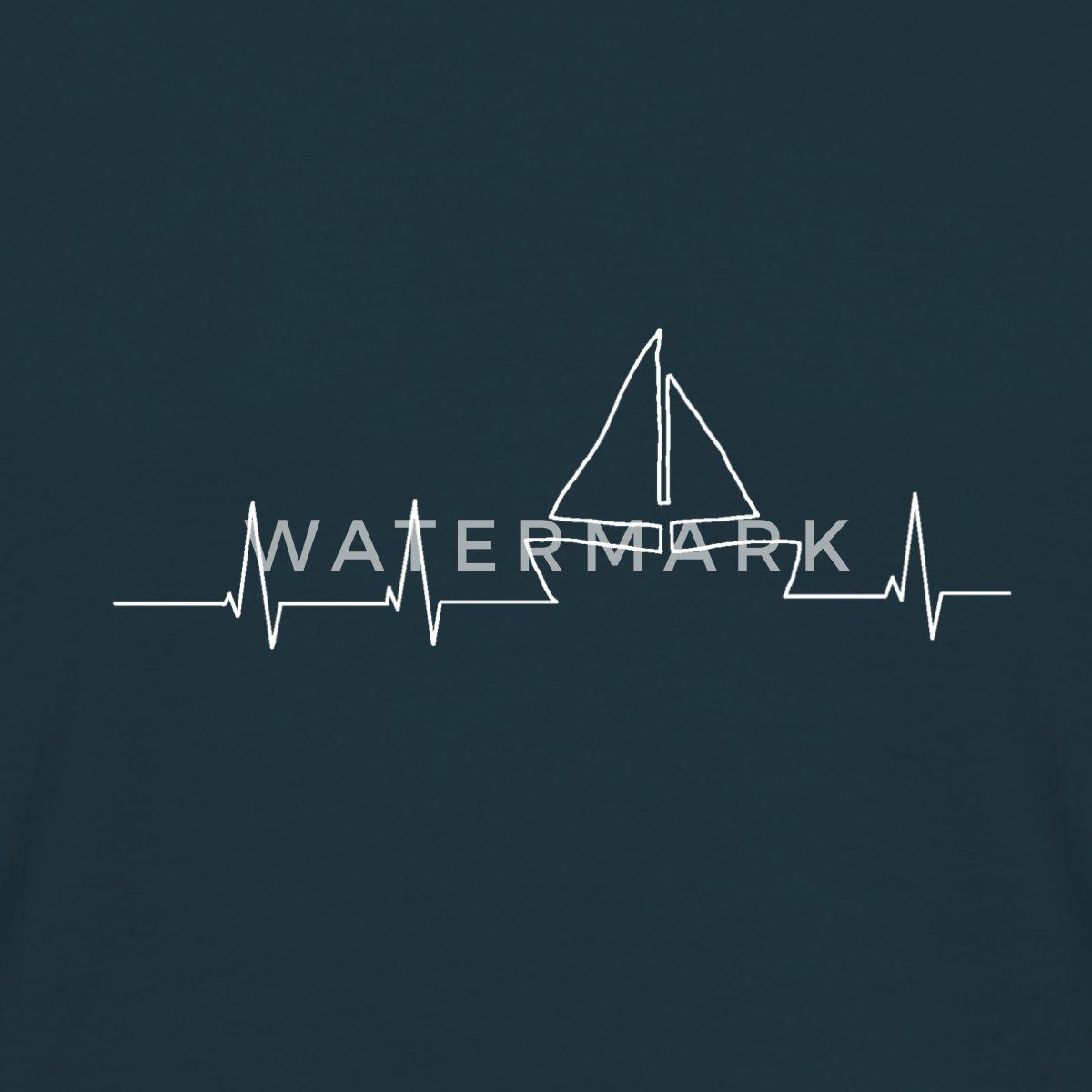 Spreadshirt T-Shirt Herzschlag Segelboot Männer T-Shirt (1-tlg)
