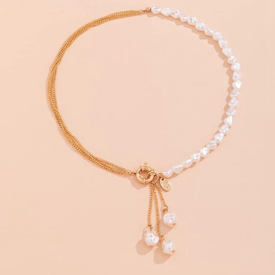 Charm-Kette Damen-Perlen-Halskette Quasten-Anhänger, Damen-Halskette mit TUABUR